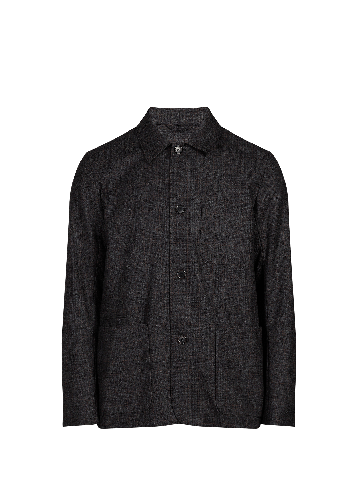 Gerade geschnittene Jacke mit klassischem Karomuster aus Wolle PAUL SMITH Grau