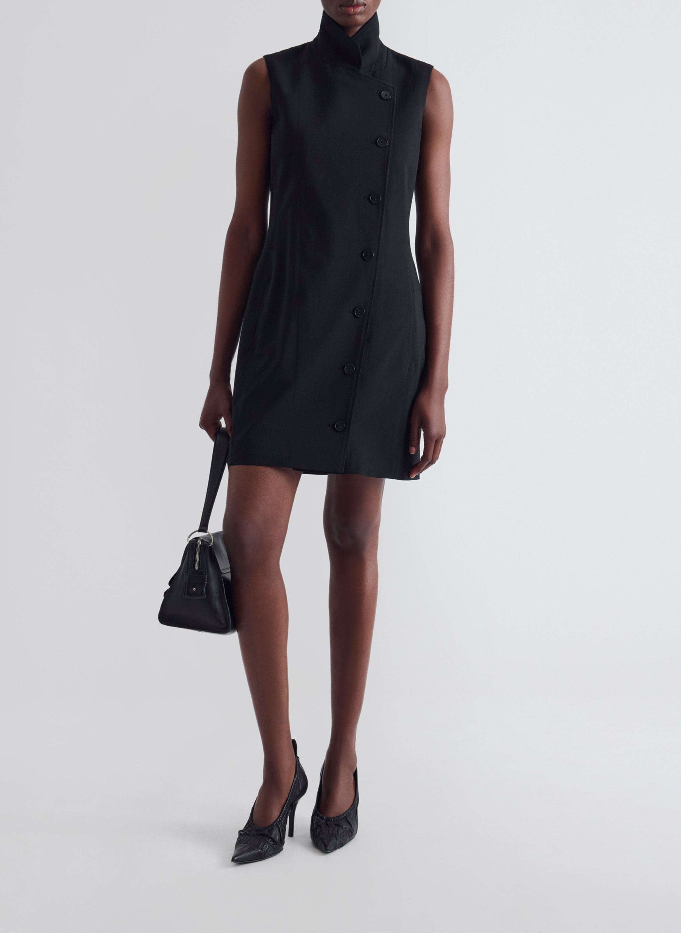 Robe courte boutonnée à col montant belong IRO Noir