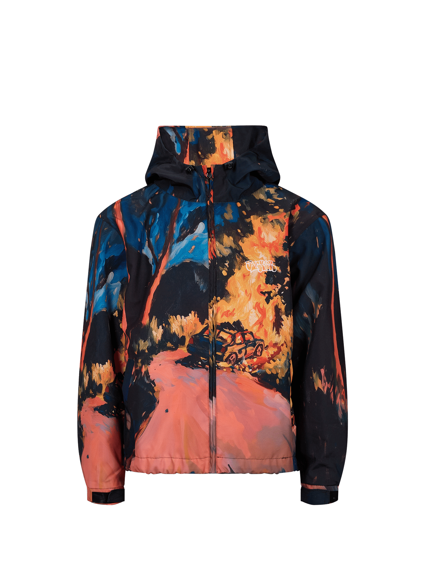Printed hooded jacket JACKER. Black