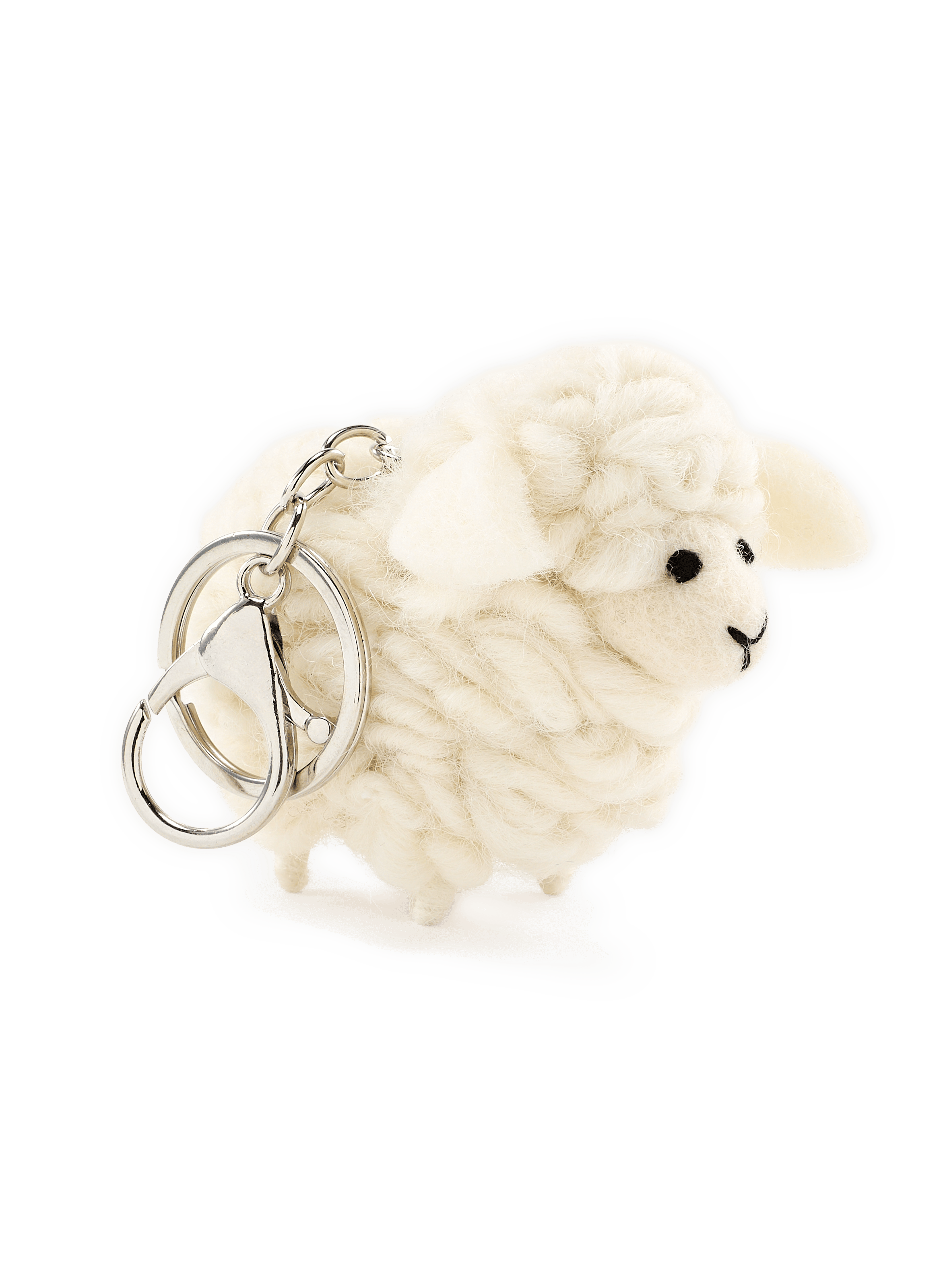 Schlüsselanhänger Schaf aus Wolle AU PRINTEMPS PARIS Weiss