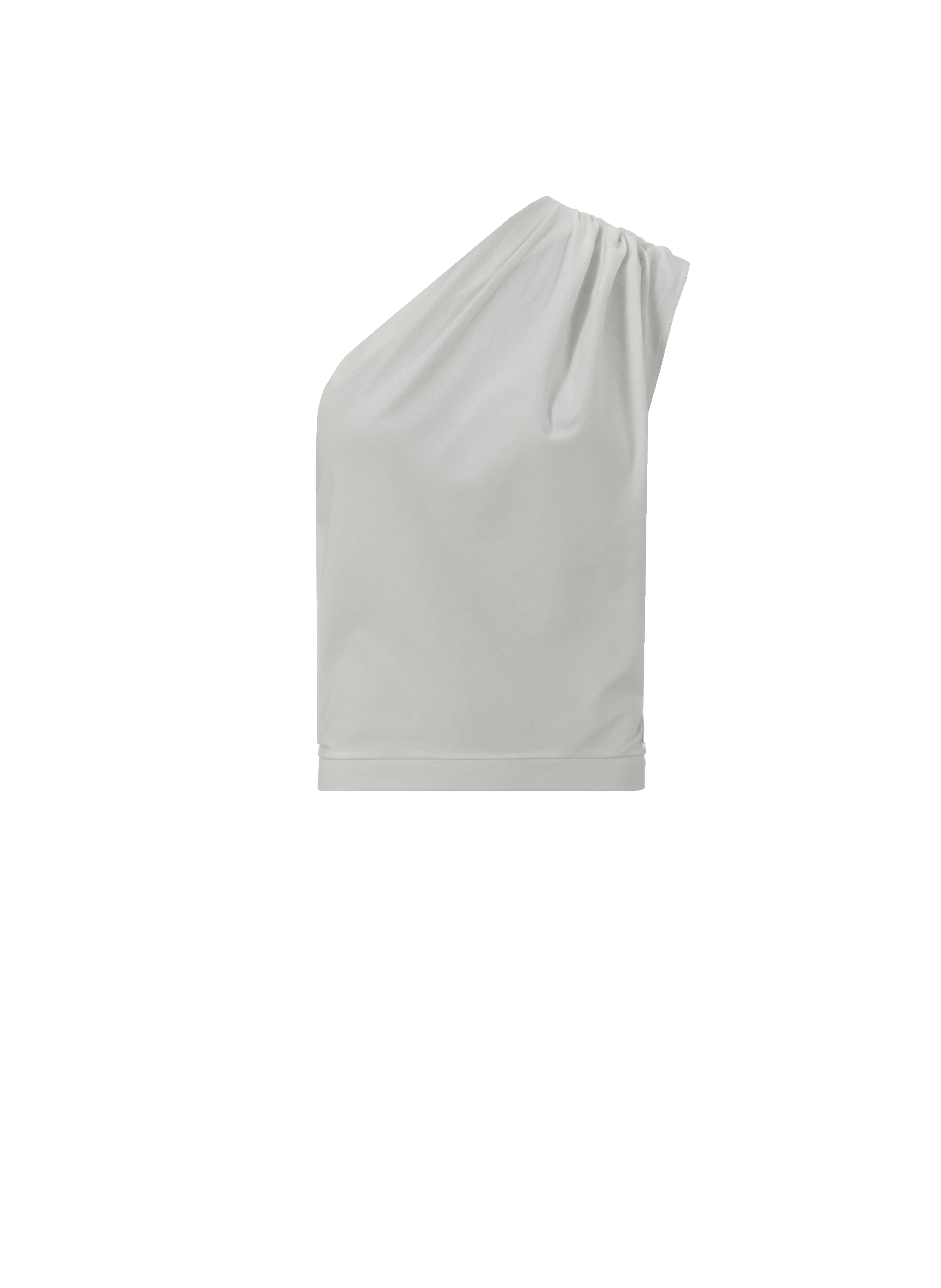 Asymmetric cotton top MOSSI White