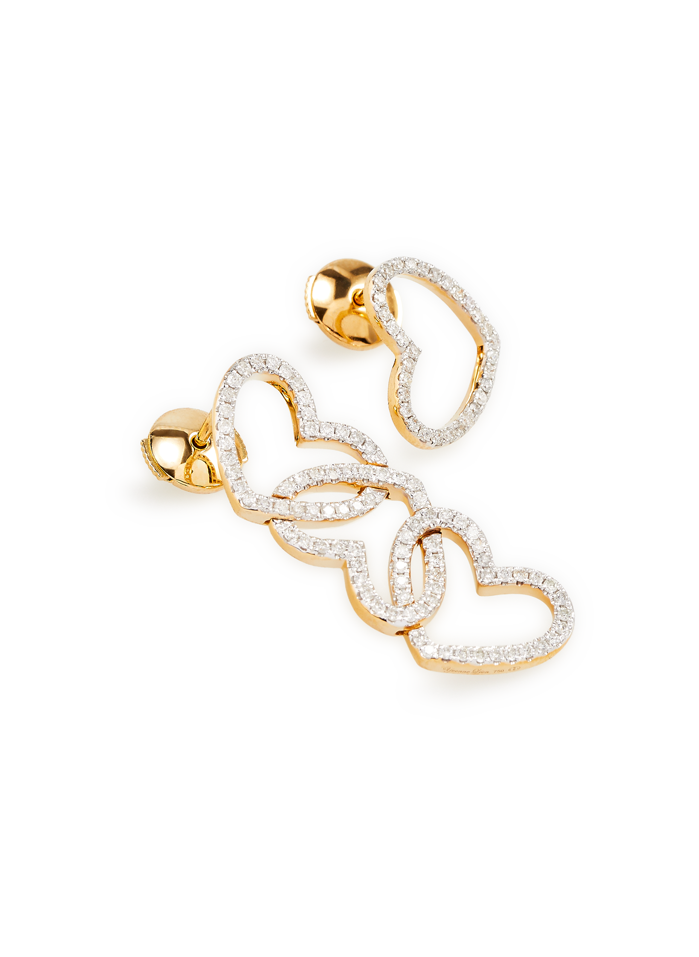 Boucle d'oreilles coeur en or jaune