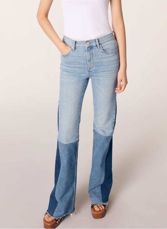 Jean droit patchwork Bleu by MAJE MAJE Jean droit patchwork Bleu