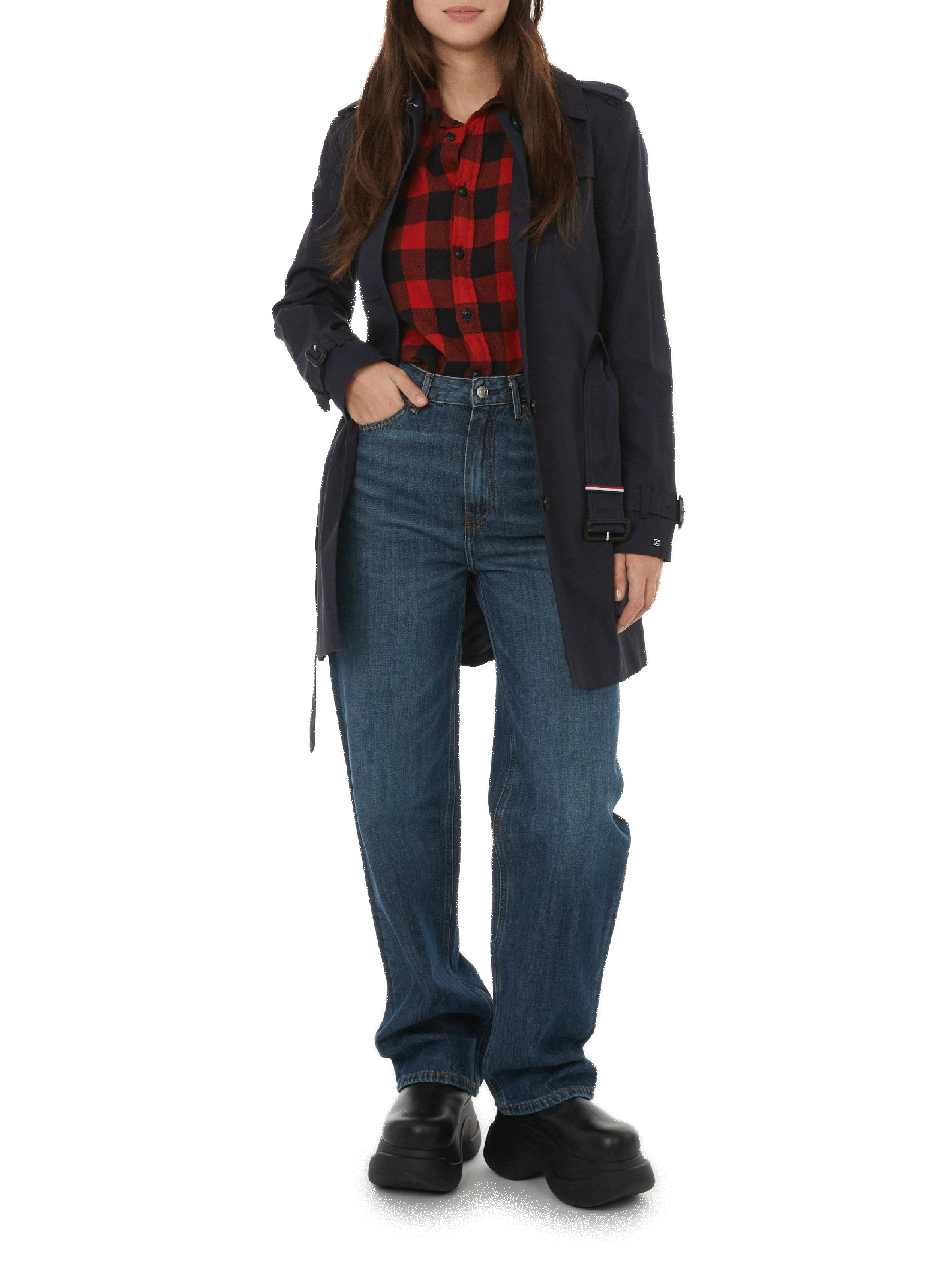 Trench en coton organique TOMMY HILFIGER Bleu