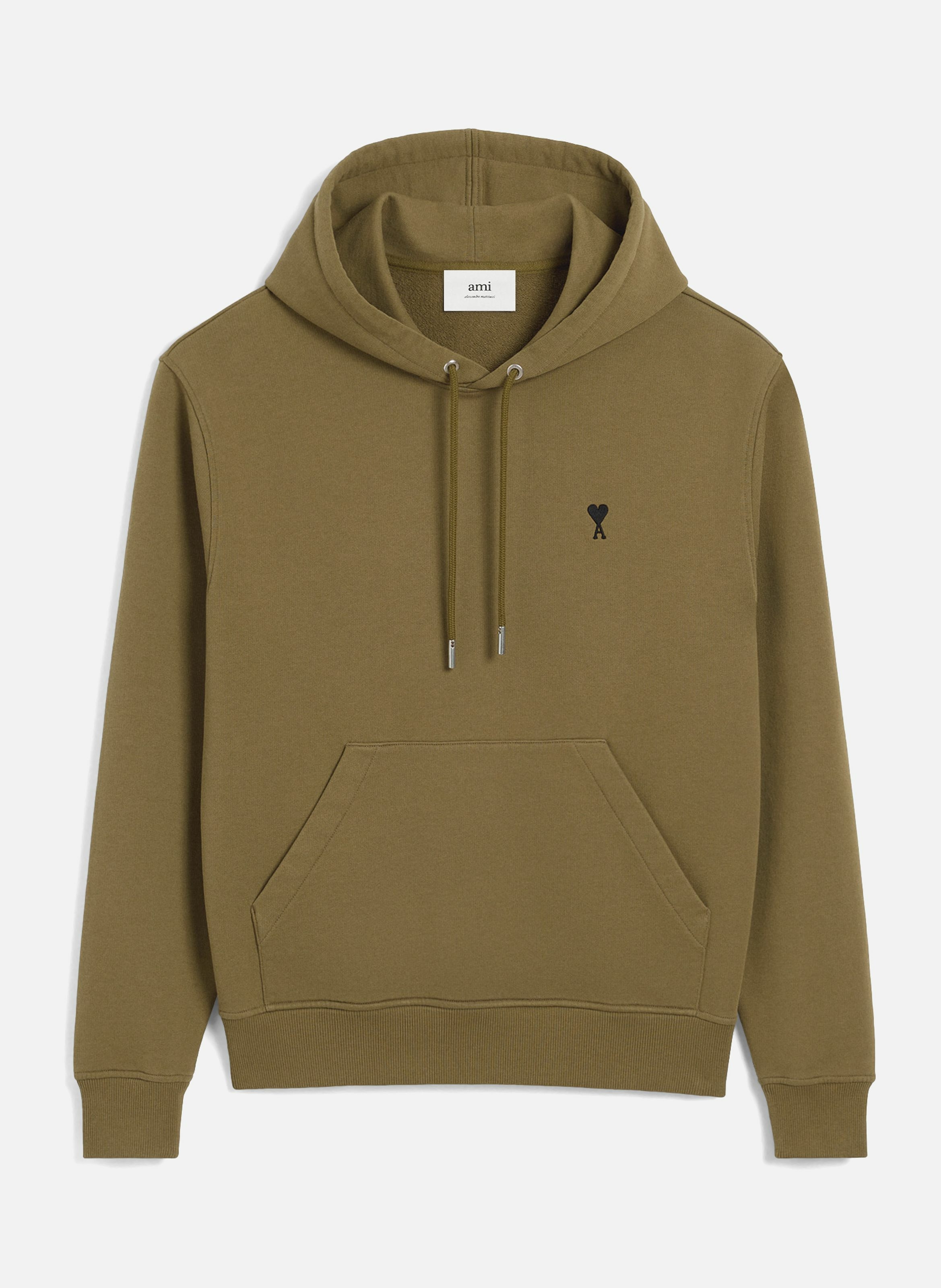 Hoodie ami de coeur en coton AMI PARIS Vert