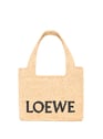 Mini LOEWE Font Tote en raphia | Beige by LOEWE LOEWE Mini LOEWE Font Tote en raphia | Beige