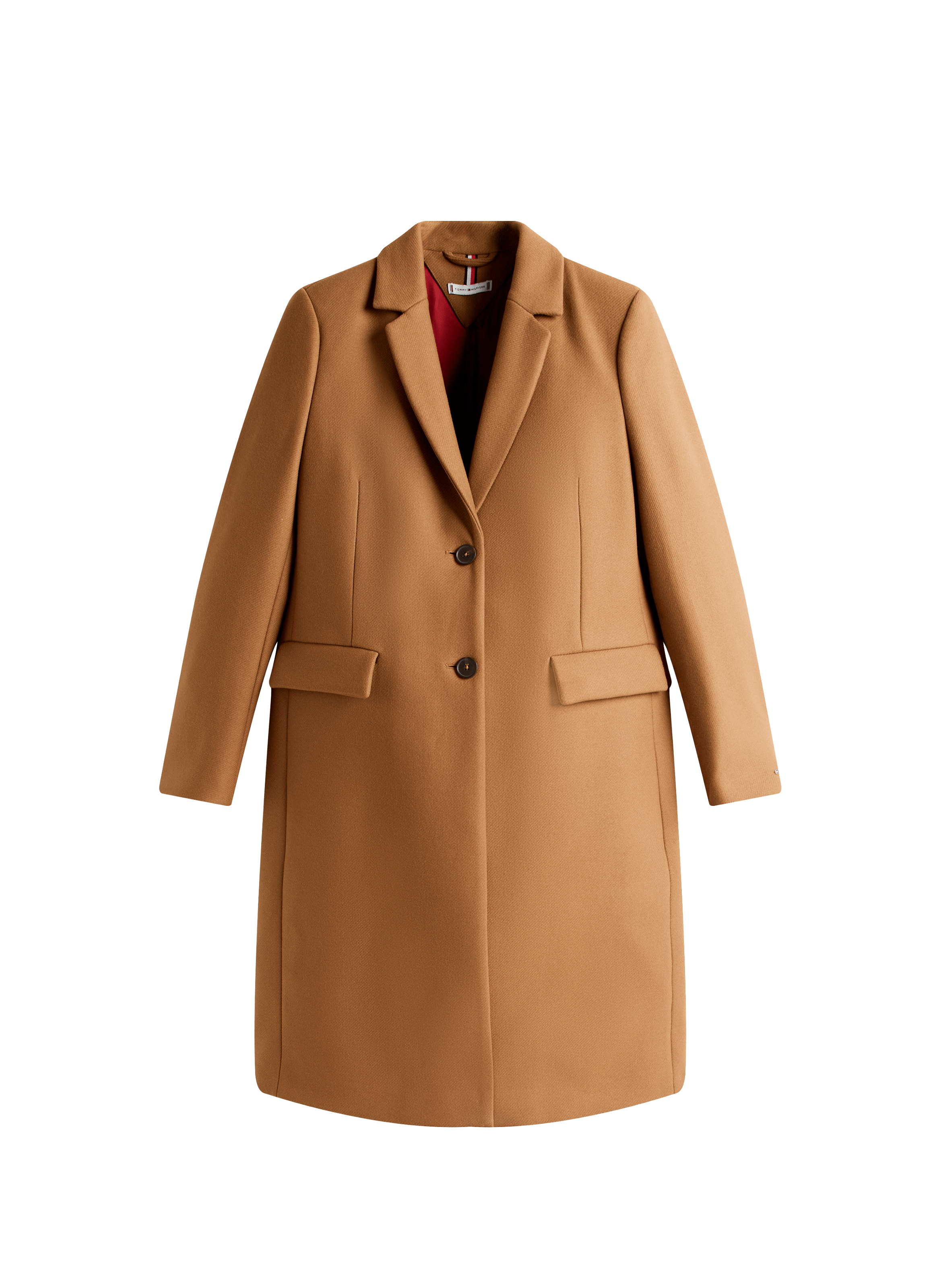 Manteau droit avec cachemire TOMMY HILFIGER Beige