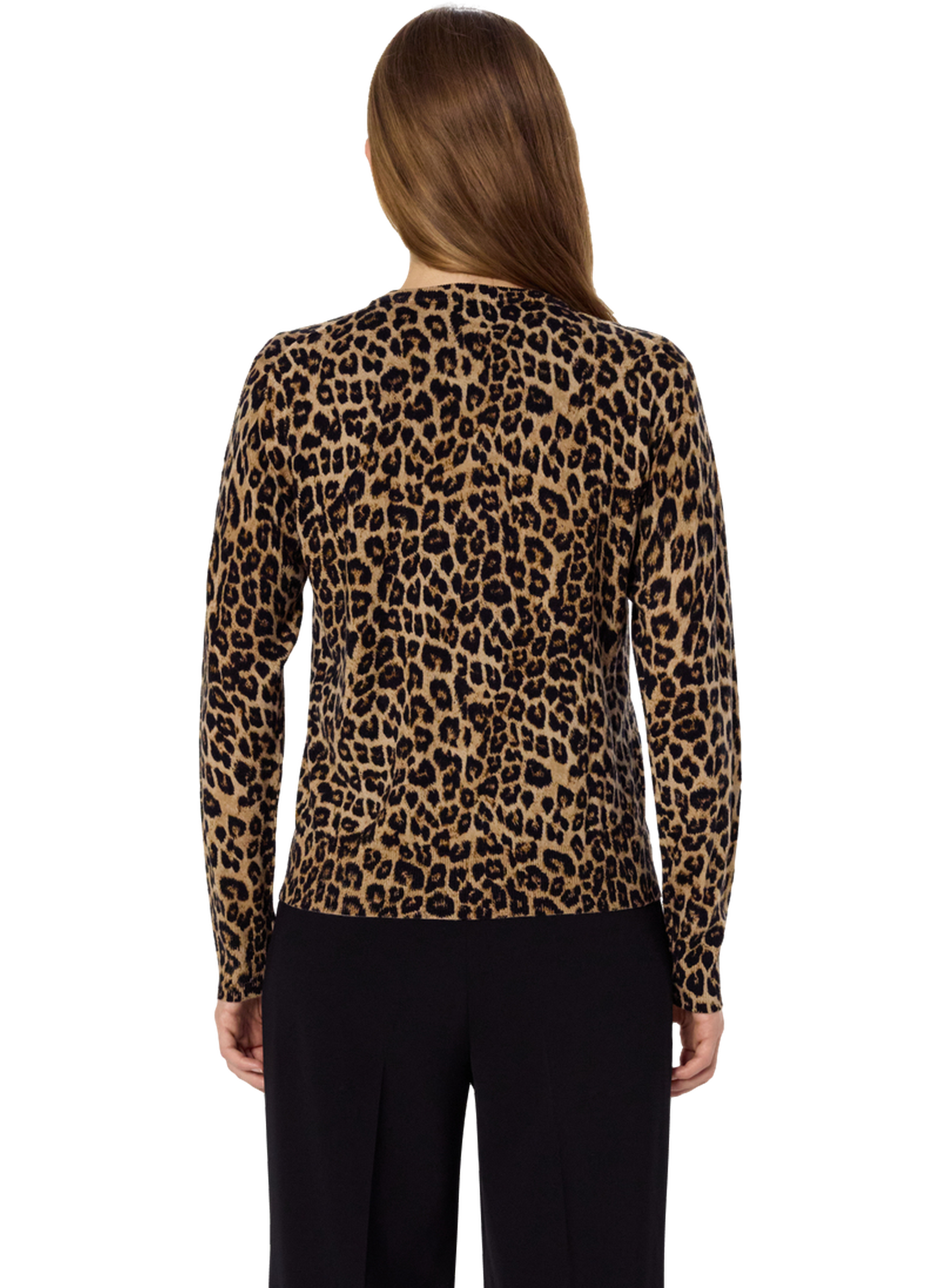 Gilet léopard en laine fine - elodie GERARD DAREL Marron