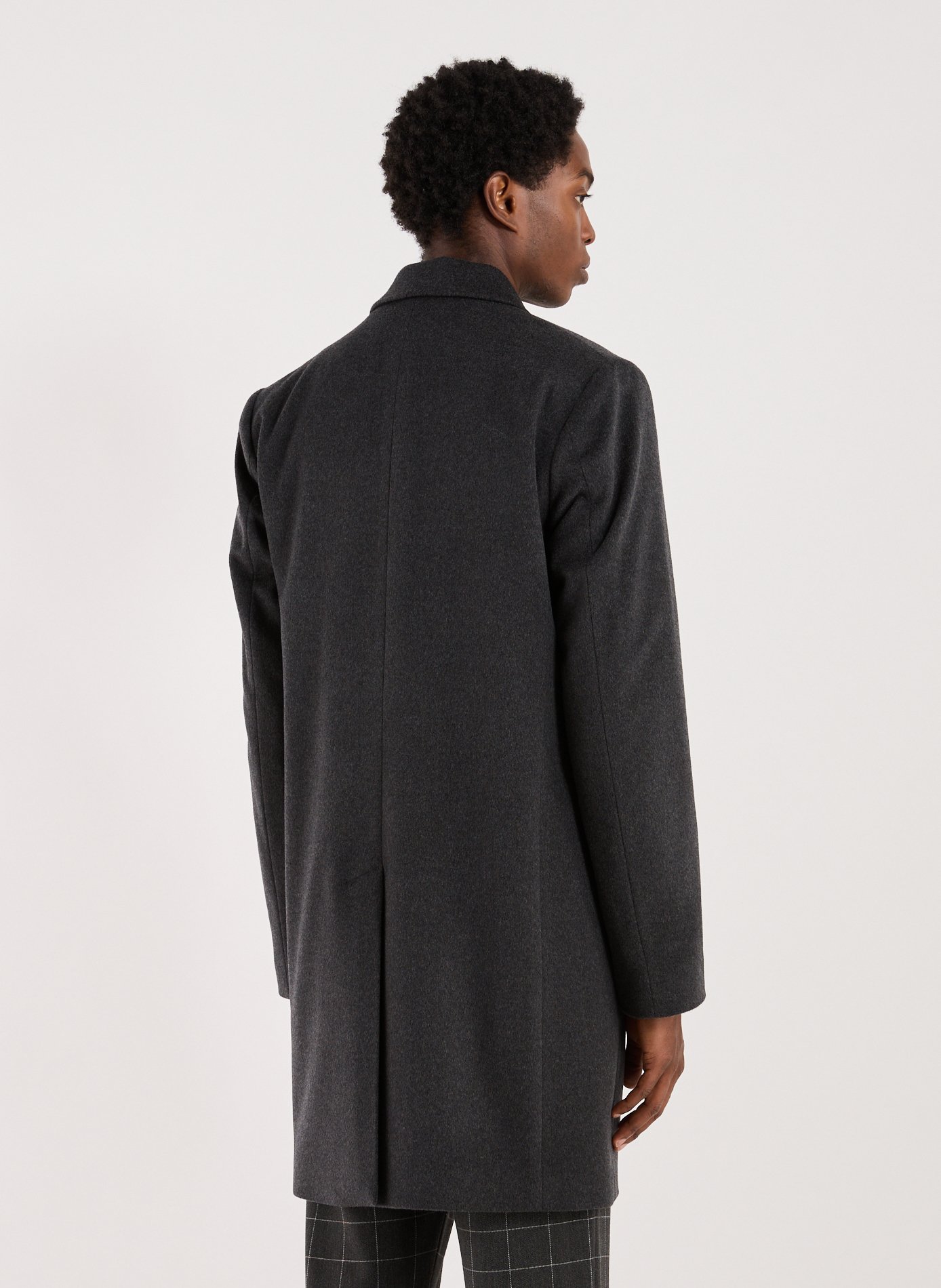 Long wool and cashmere blend solid coat PAUL SMITH Grey