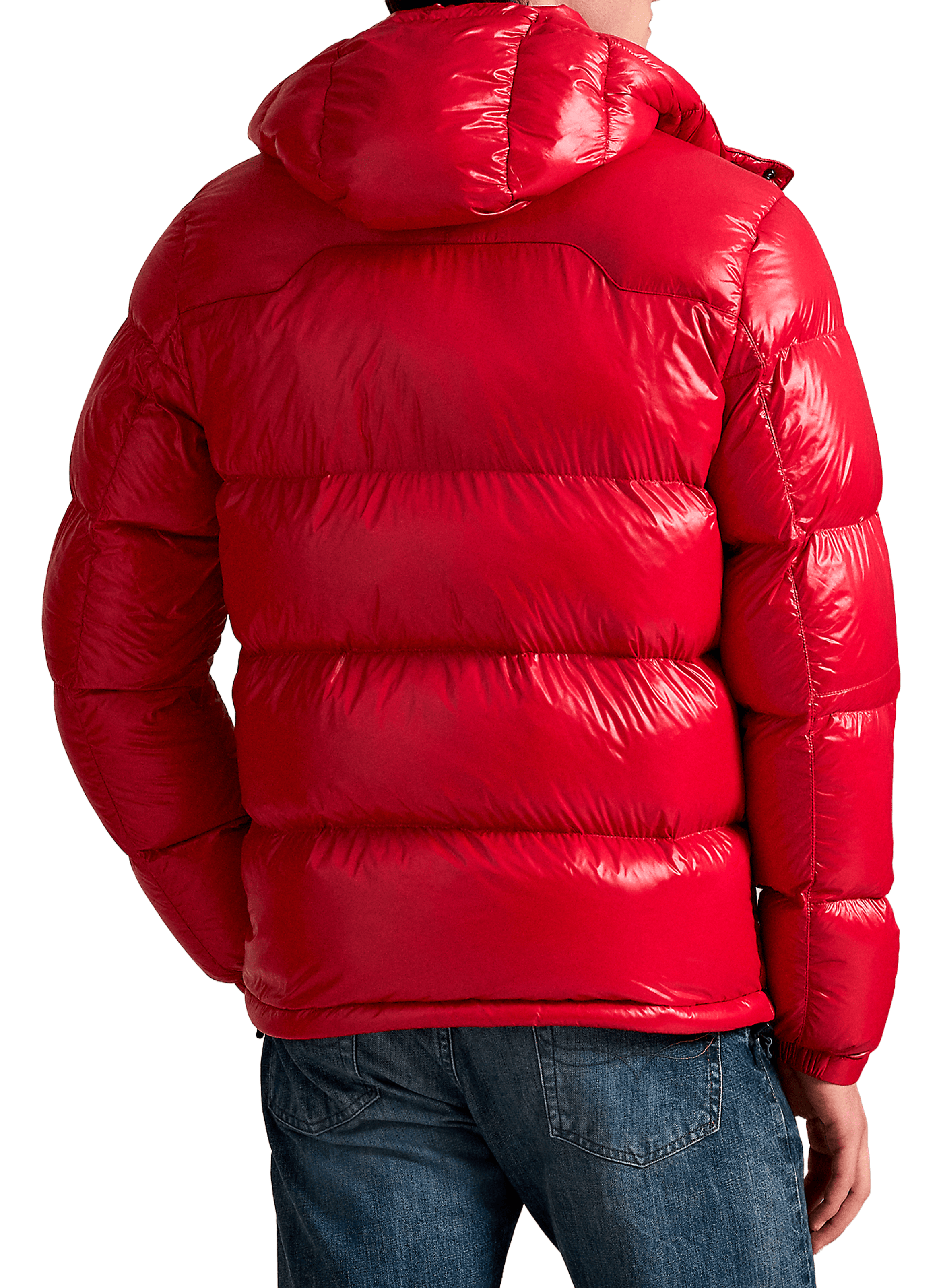 Blouson matelassé à capuche amovible POLO RALPH LAUREN Rouge