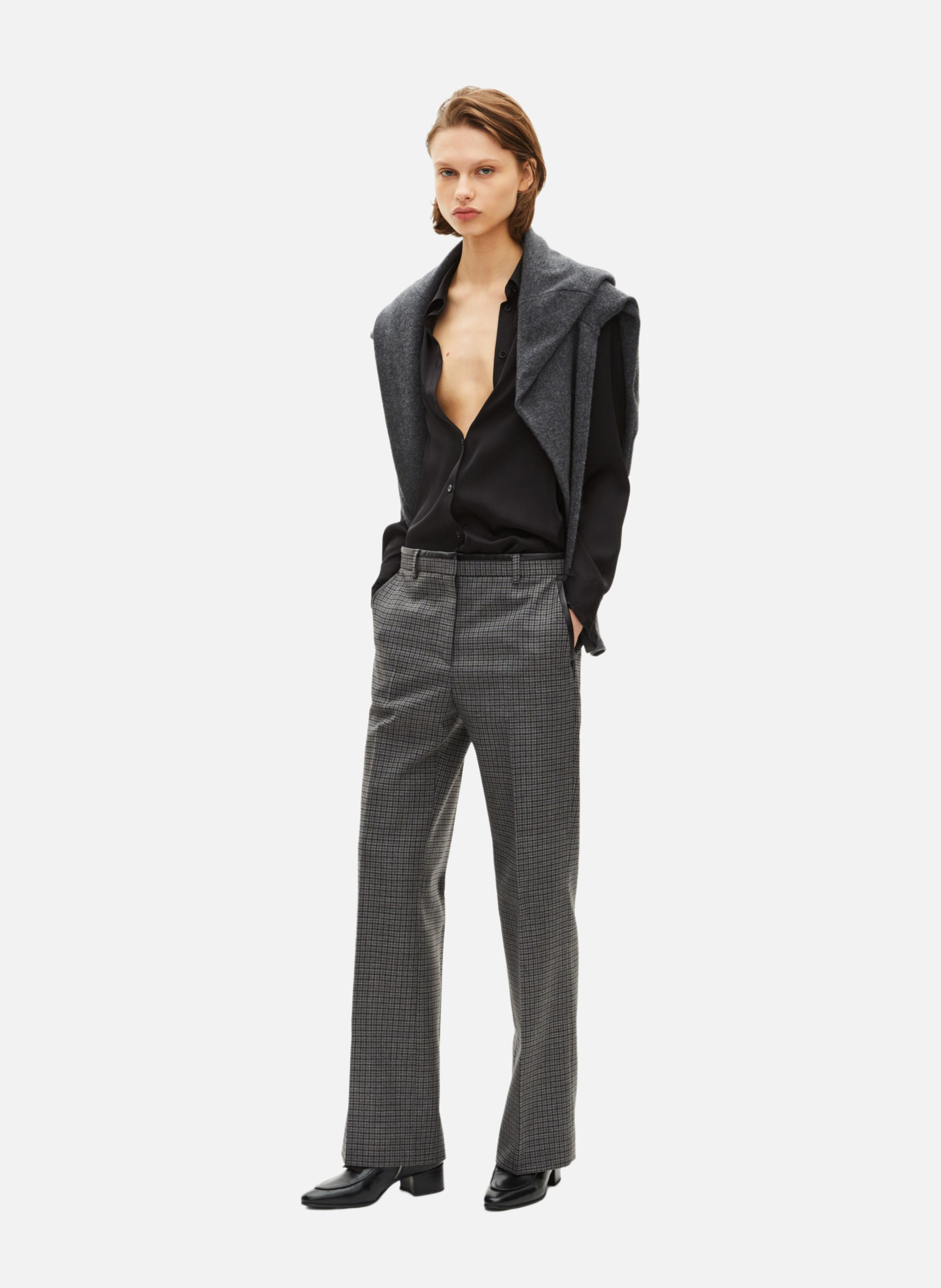 Pantalon tailleur droit en pied de puce THE KOOPLES Noir