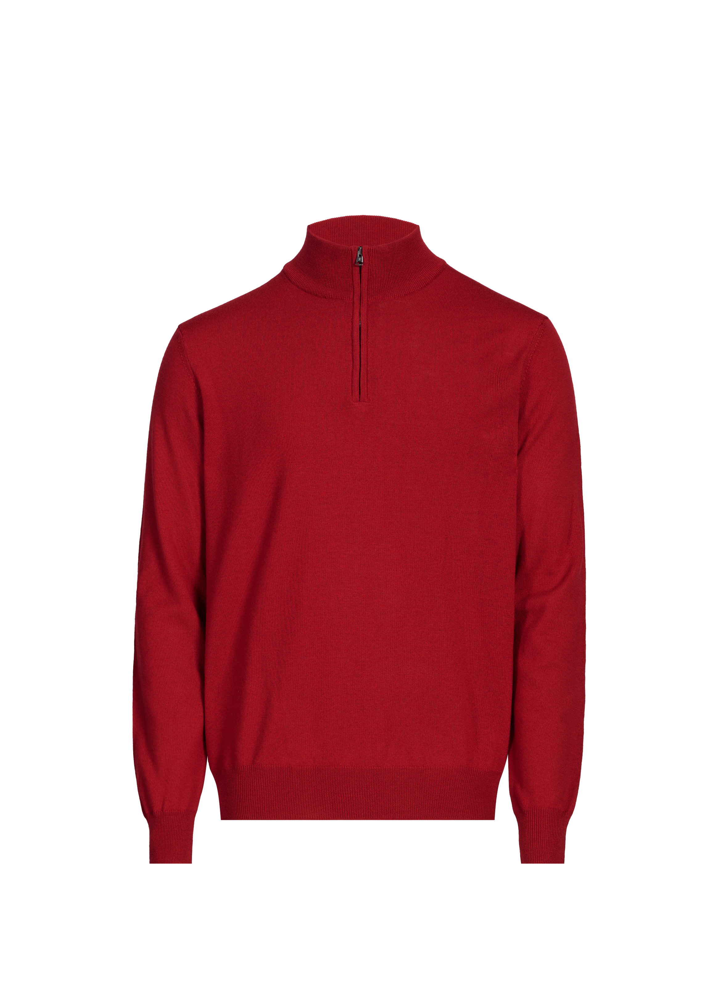 Pull col zippé en laine mérinos FACONNABLE Rouge