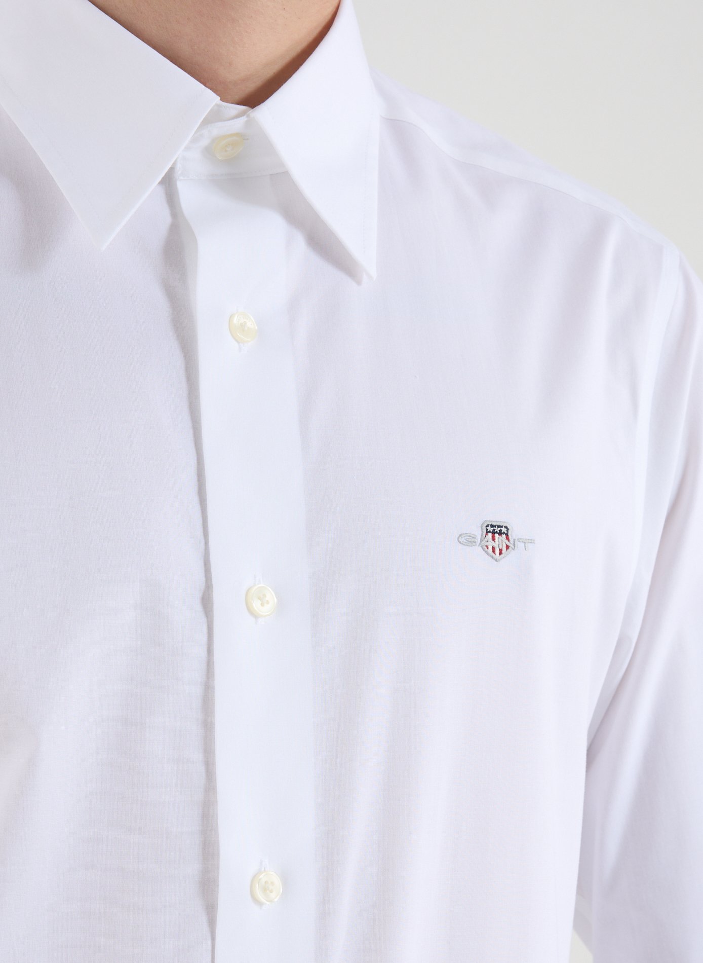 Cotton poplin shirt GANT White