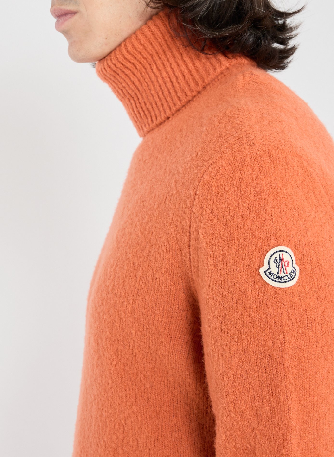 Turtleneck sweater in blended virgin wool MONCLER Orange