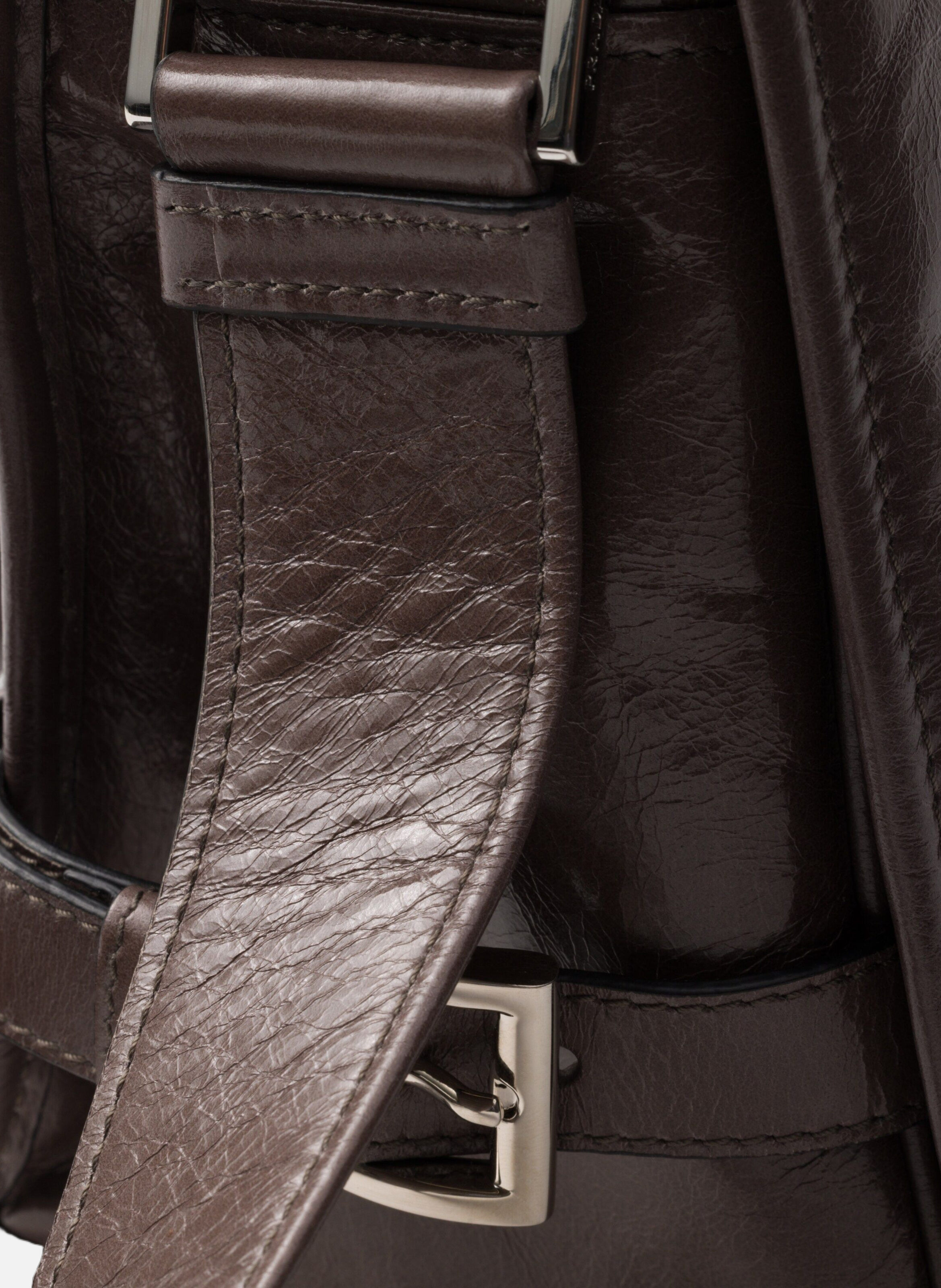 Sac à bandoulière en cuir PRADA Gris