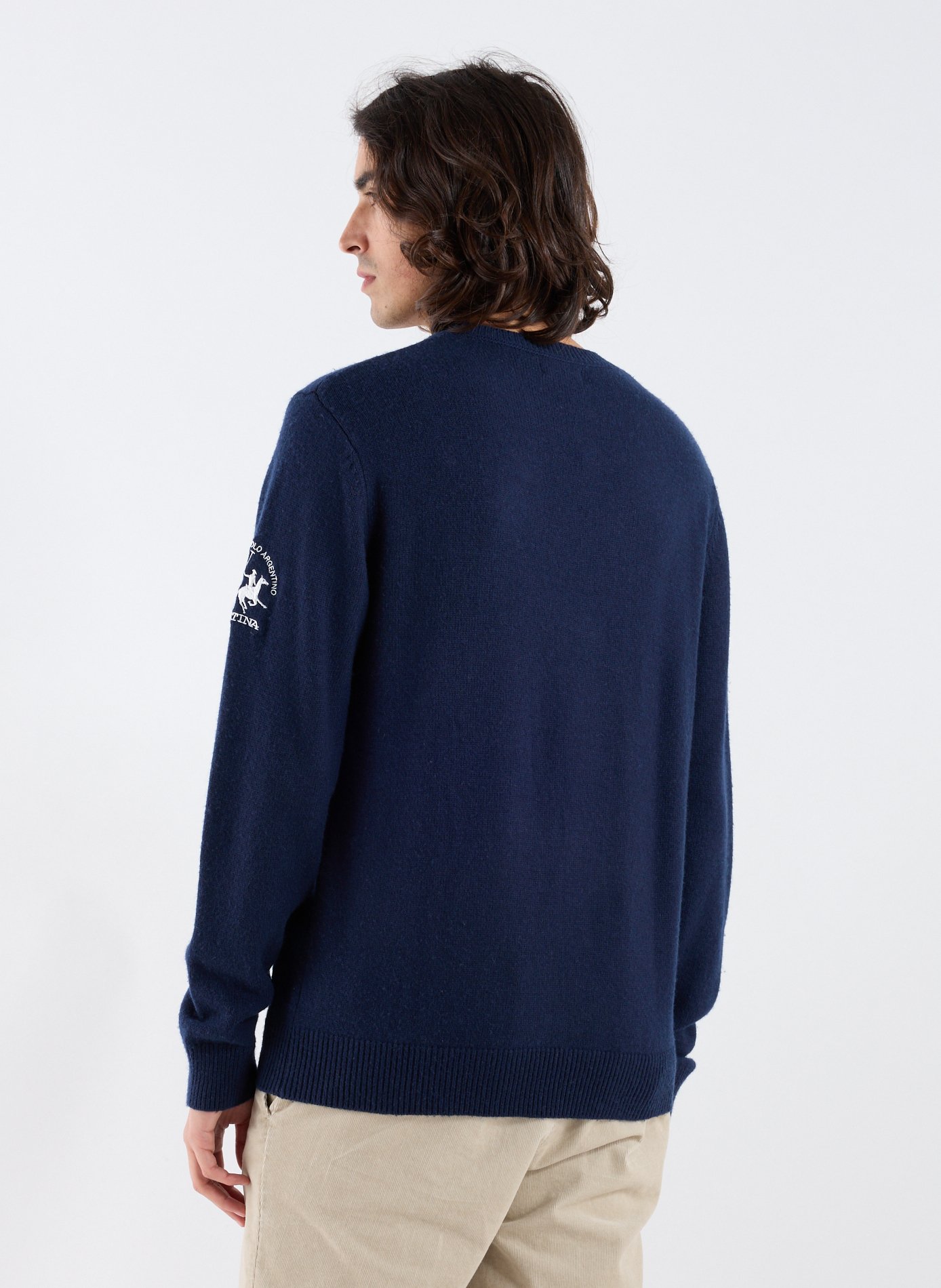 Pull col rond à logo LA MARTINA Bleu