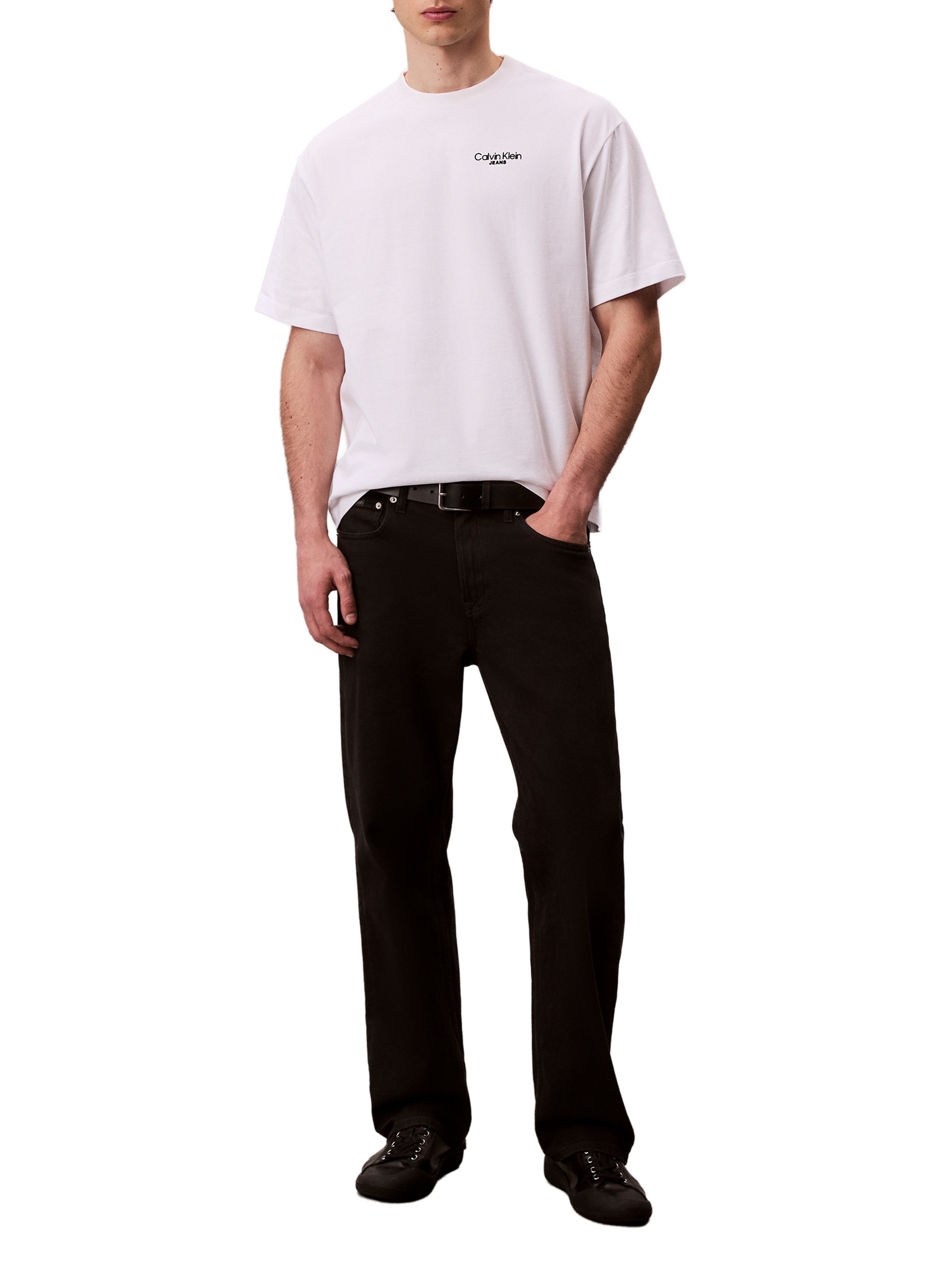 T-shirt imprimé en coton CALVIN KLEIN Blanc