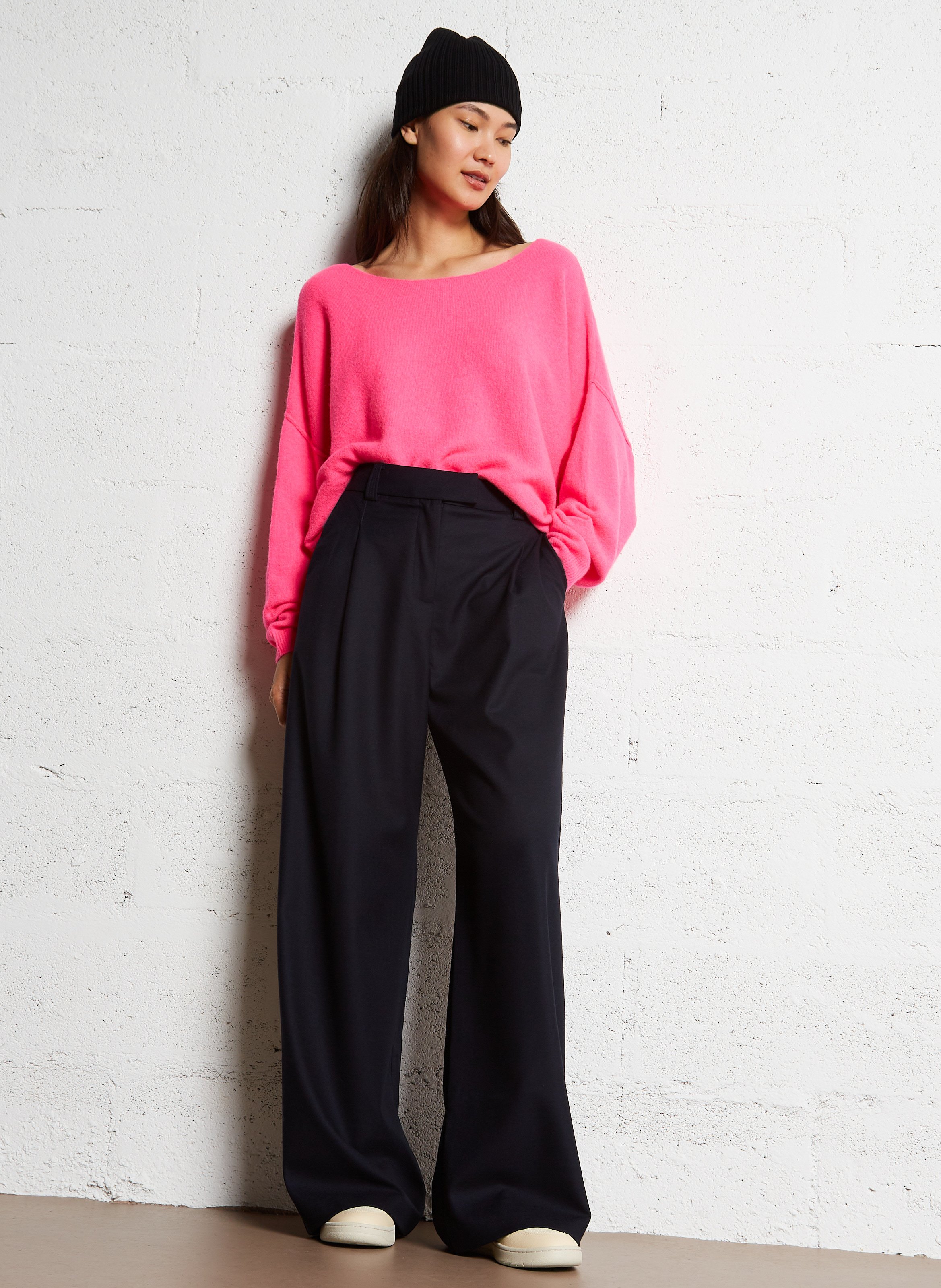 Pull col bateau en laine mélangée damsville AMERICAN VINTAGE Rose