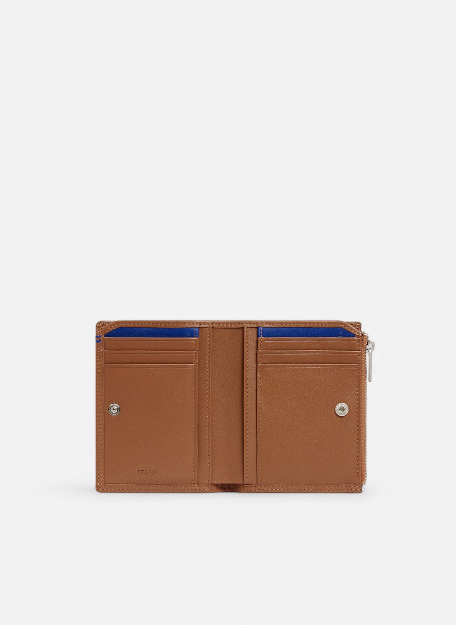 Portefeuille vertical zippé moyen modèle martin en cuir lisse LE TANNEUR Marron