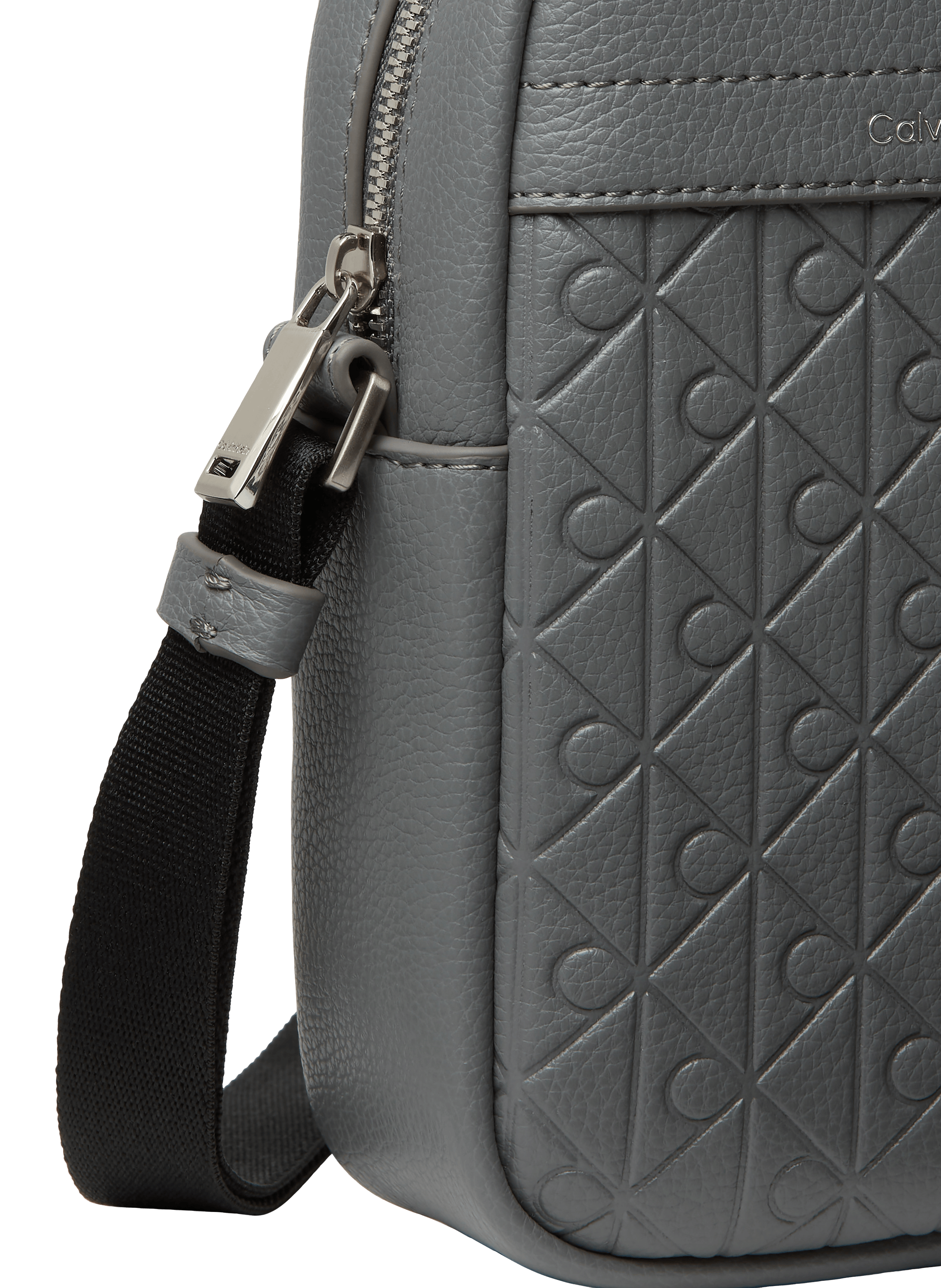 Faux leather shoulder bag CALVIN KLEIN Grey