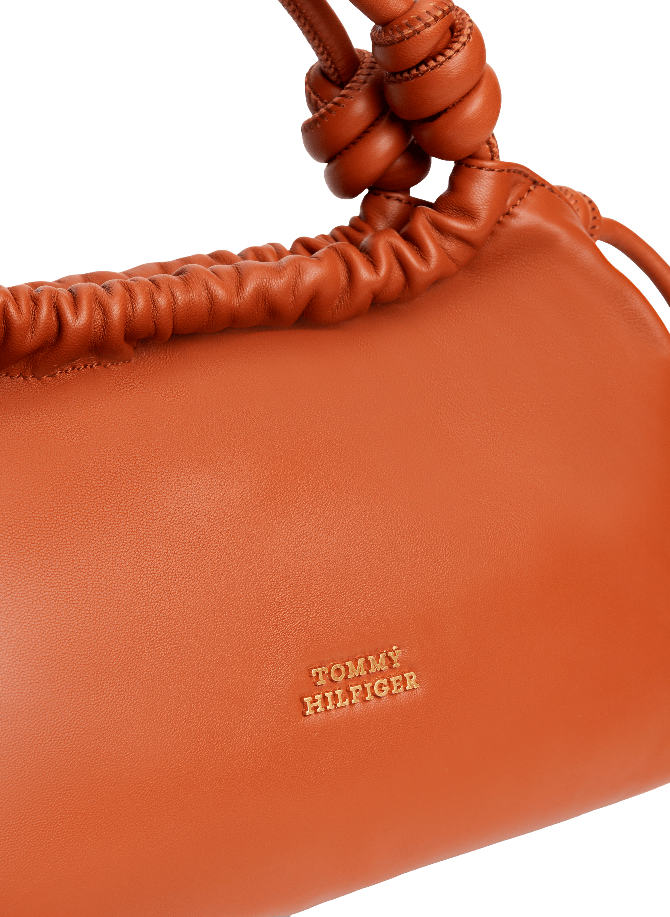 Soft leather shoulder bag TOMMY HILFIGER Brown