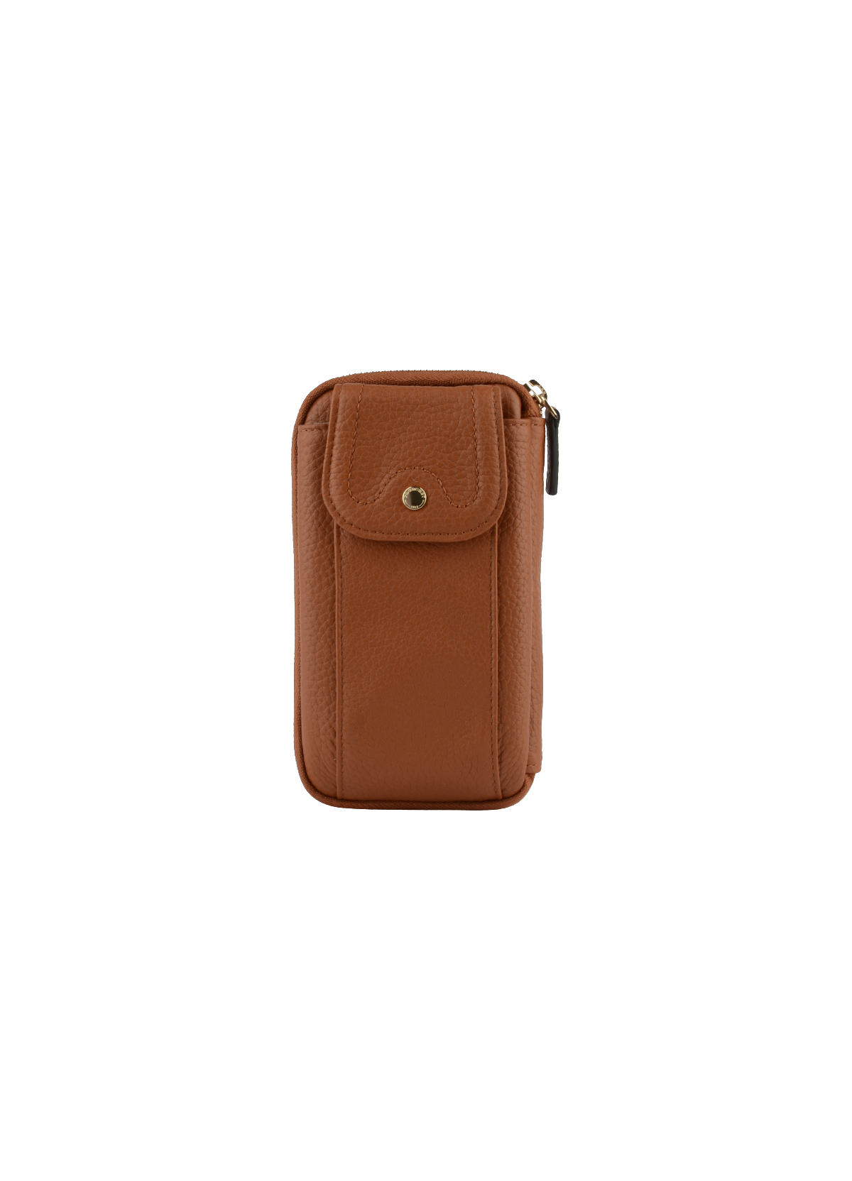 Club | etui téléphone portable en cuir de veau grainé POURCHET Marron