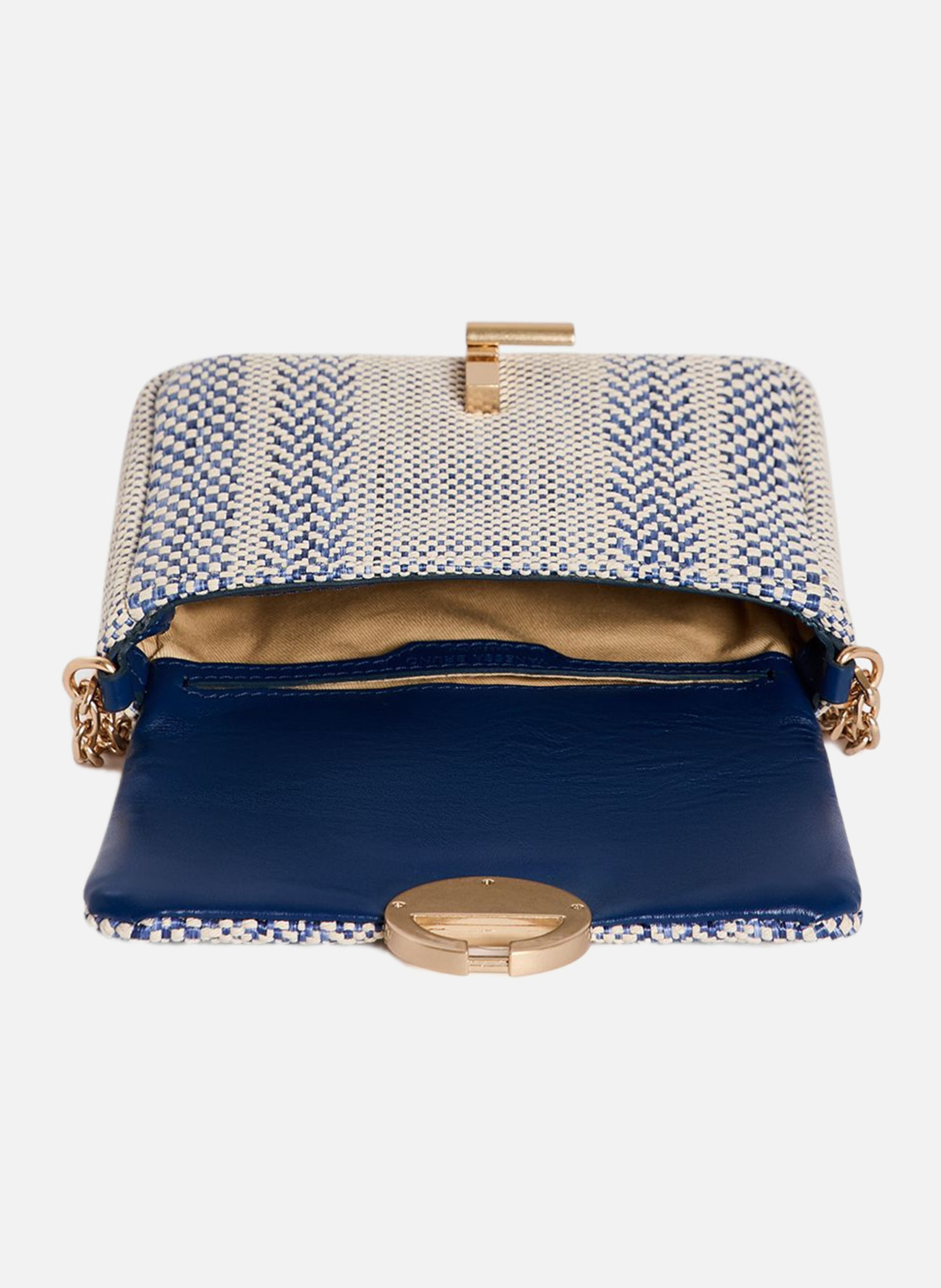 Petit sac moon en cuir tressé VANESSA BRUNO Bleu