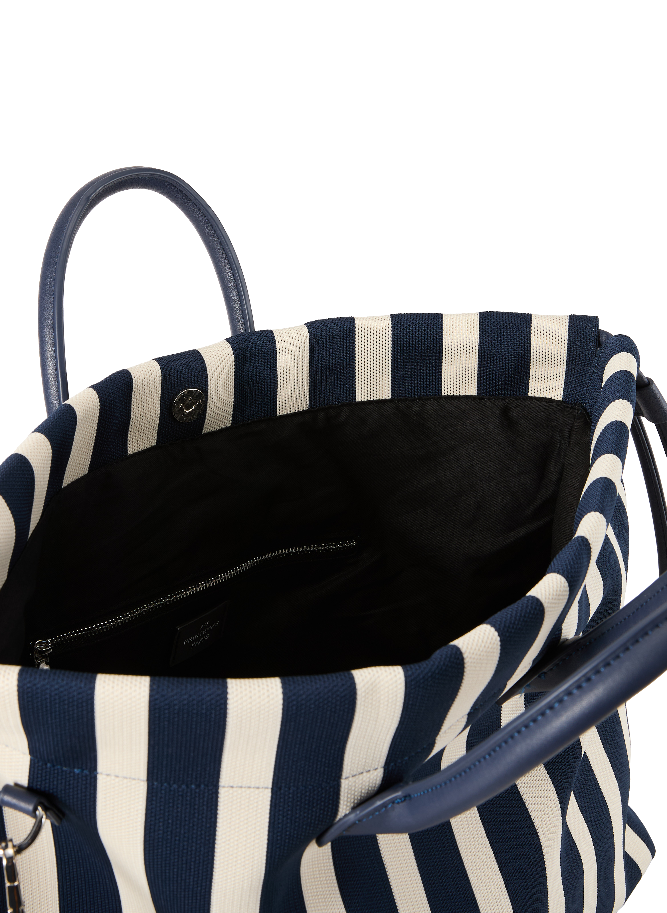 Sac cabas rayé  AU PRINTEMPS PARIS Bleu