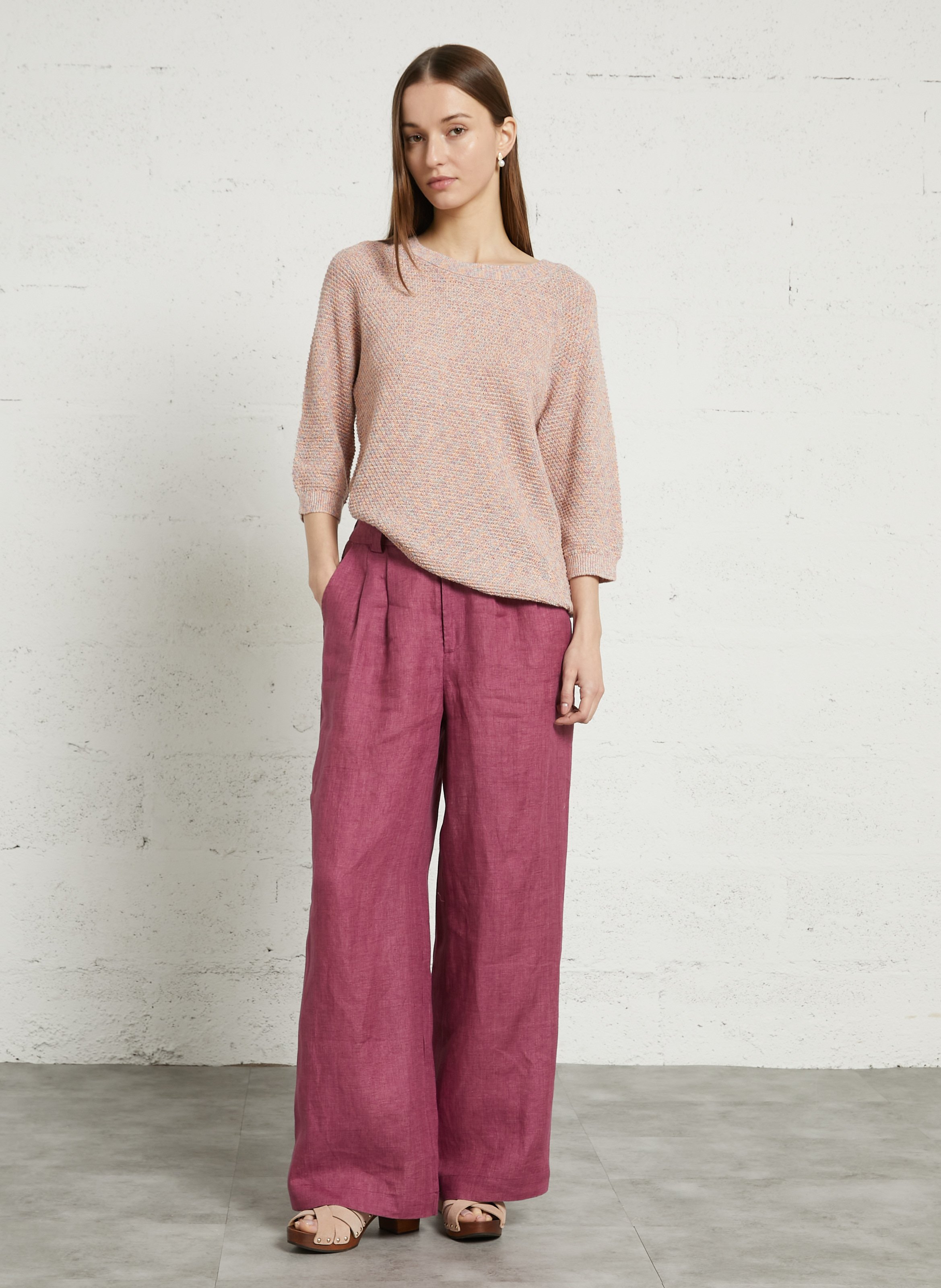 Sabots à talons en cuir sia MAISON 123 Rose