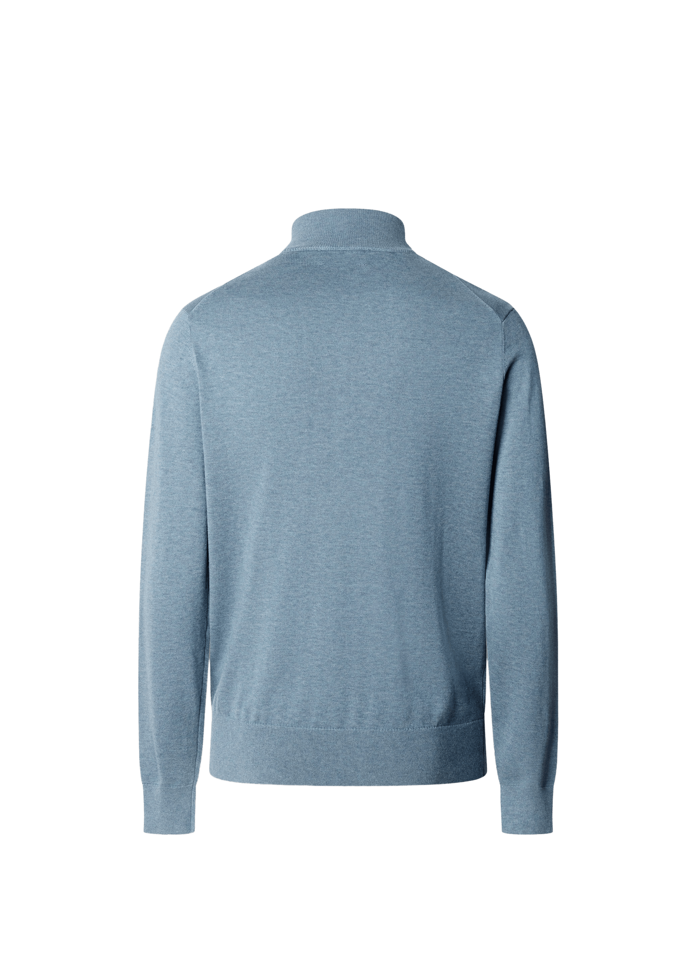 Cotton and silk zip-neck jumper HACKETT Blue