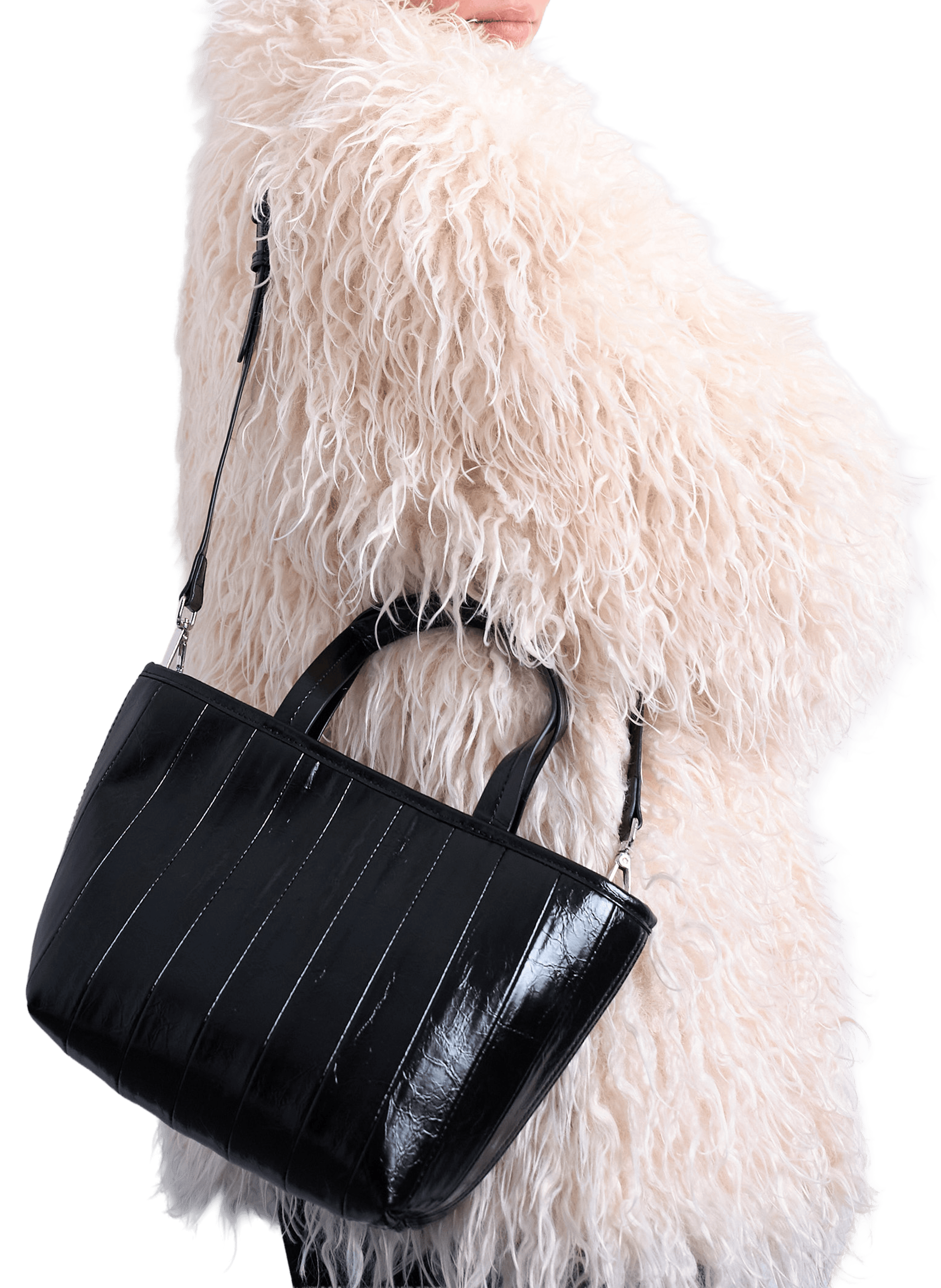 Sac à bandoulière verni Tsgemma TOPSHOP Noir