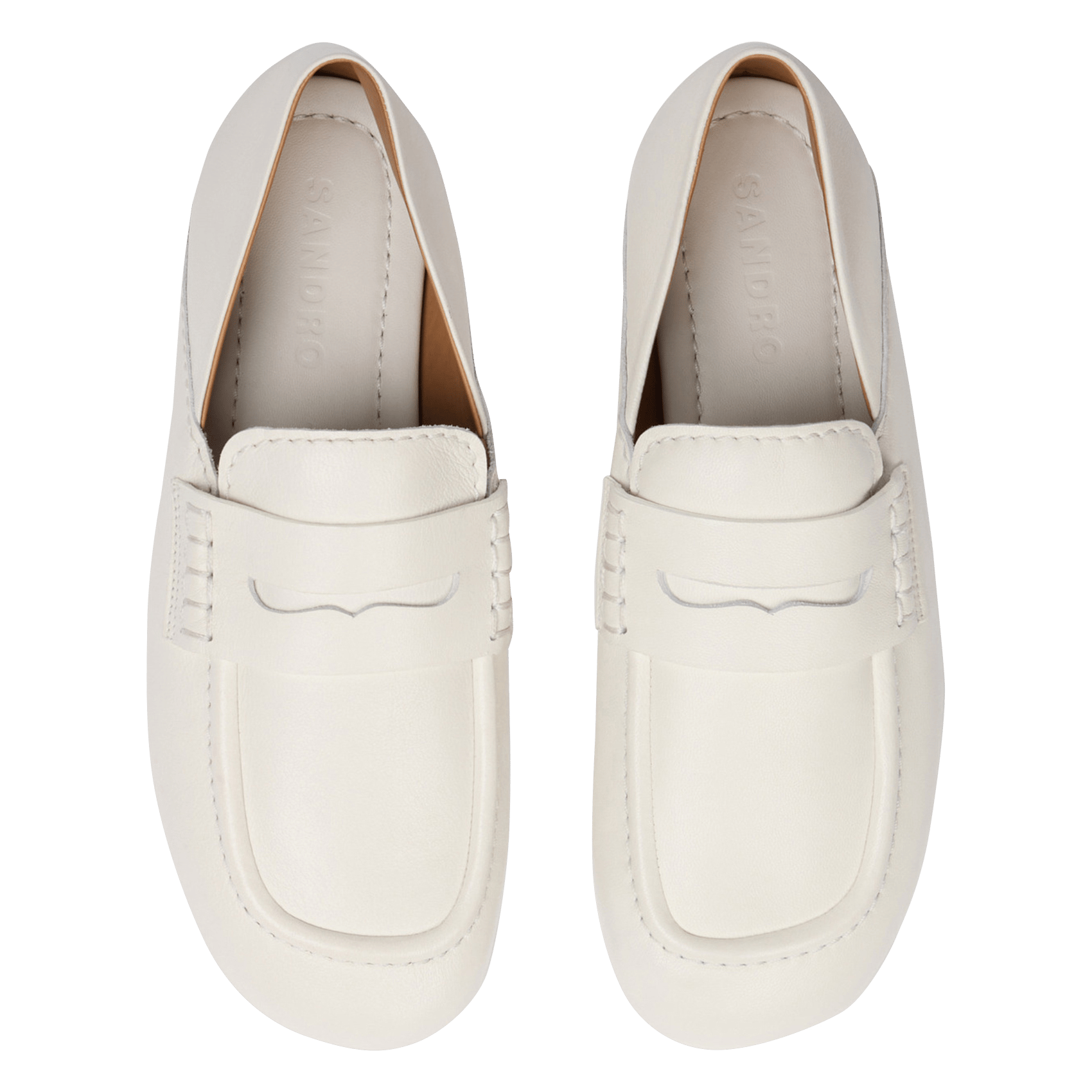 Mocassins en cuir SANDRO Blanc