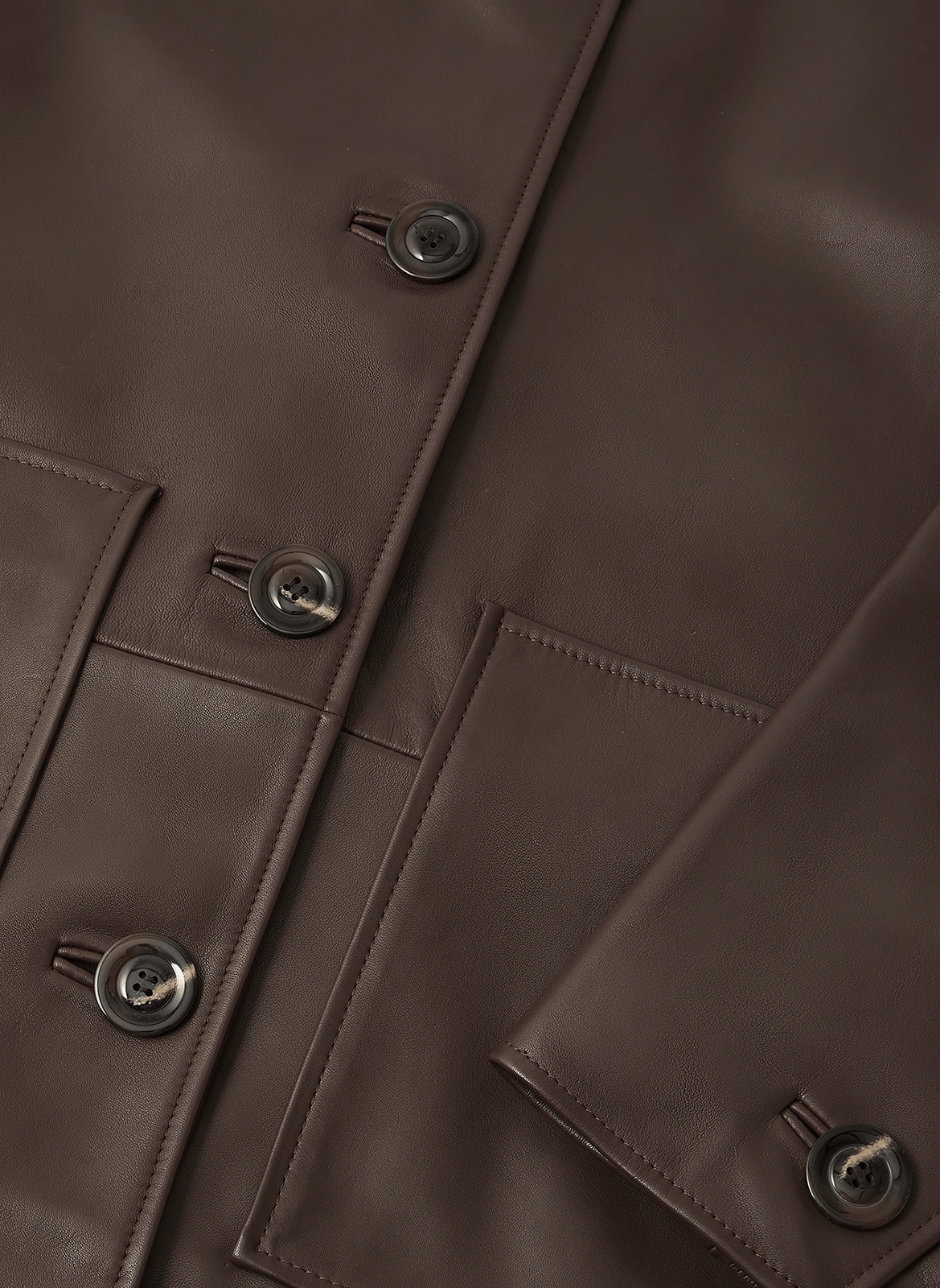 Veste col classique en cuir vincenzo SOEUR Marron