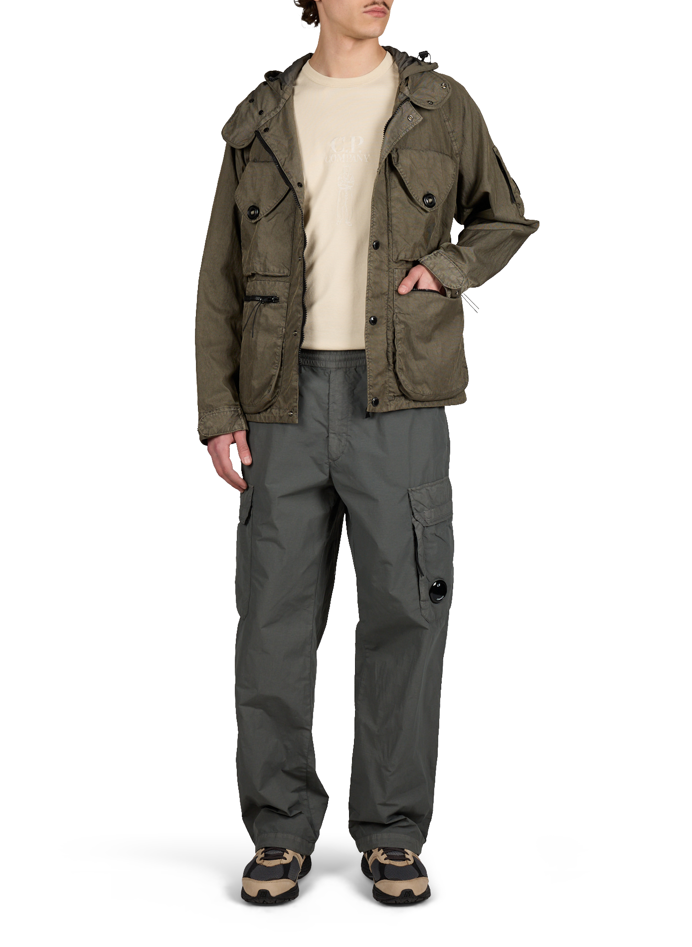 Hooded zipped jacket CP COMPANY Grey