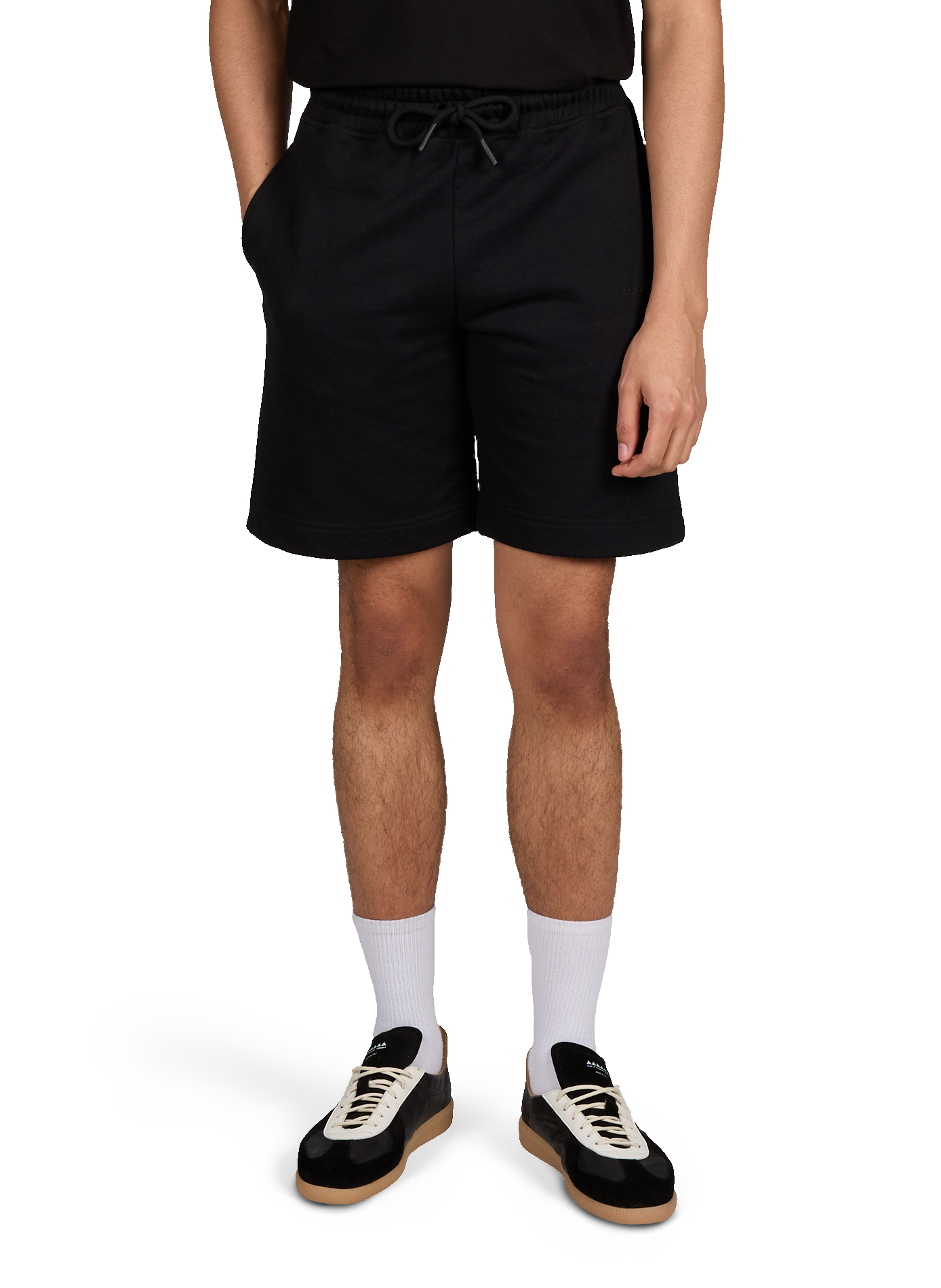 Short Yann uni en coton mélangé GERTRUDE ET GASTON Noir