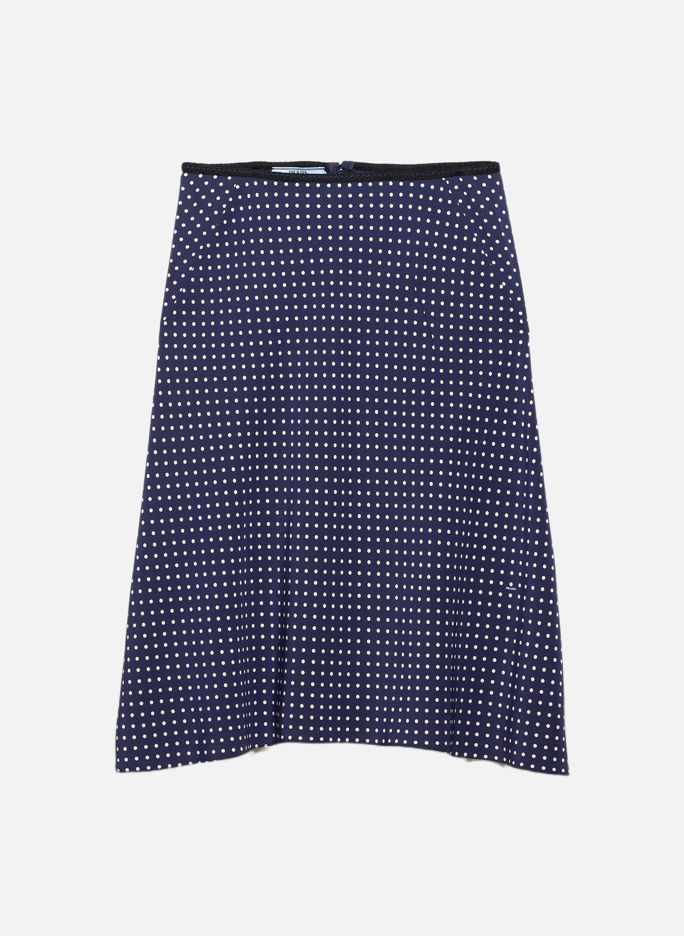 Jupe en marocain à pois PRADA Bleu
