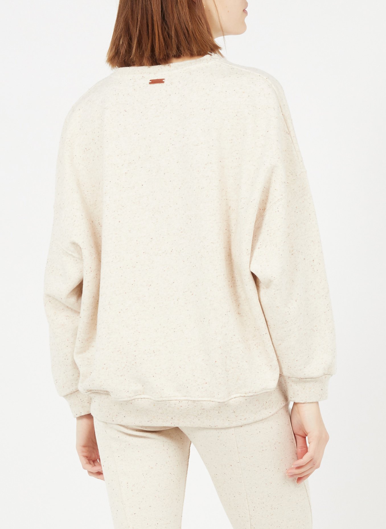 Sweat col rond oversize en coton mélangé chebbi SESSUN Beige