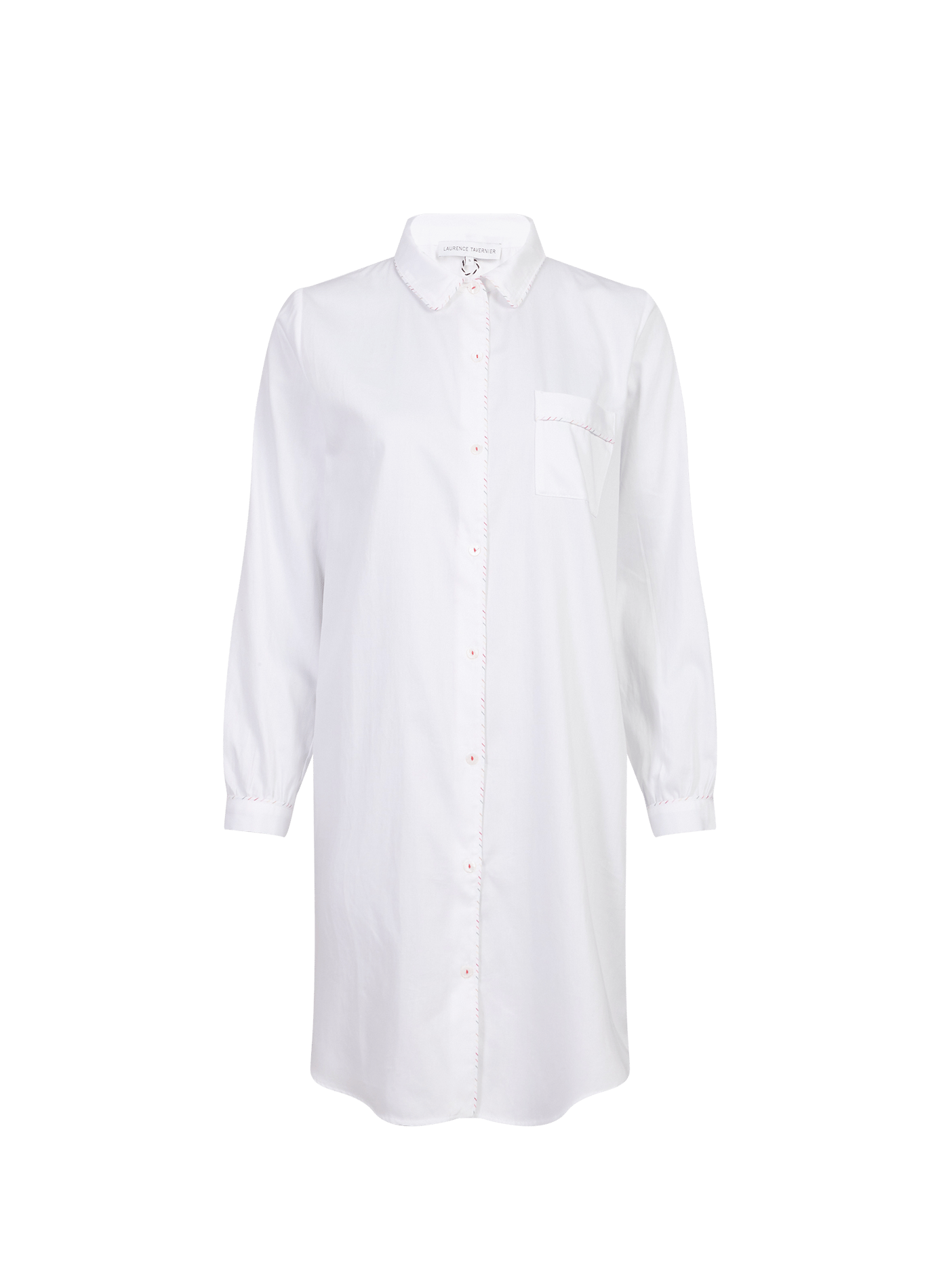 Chemise de nuit Essentiel en coton LAURENCE TAVERNIER Blanc