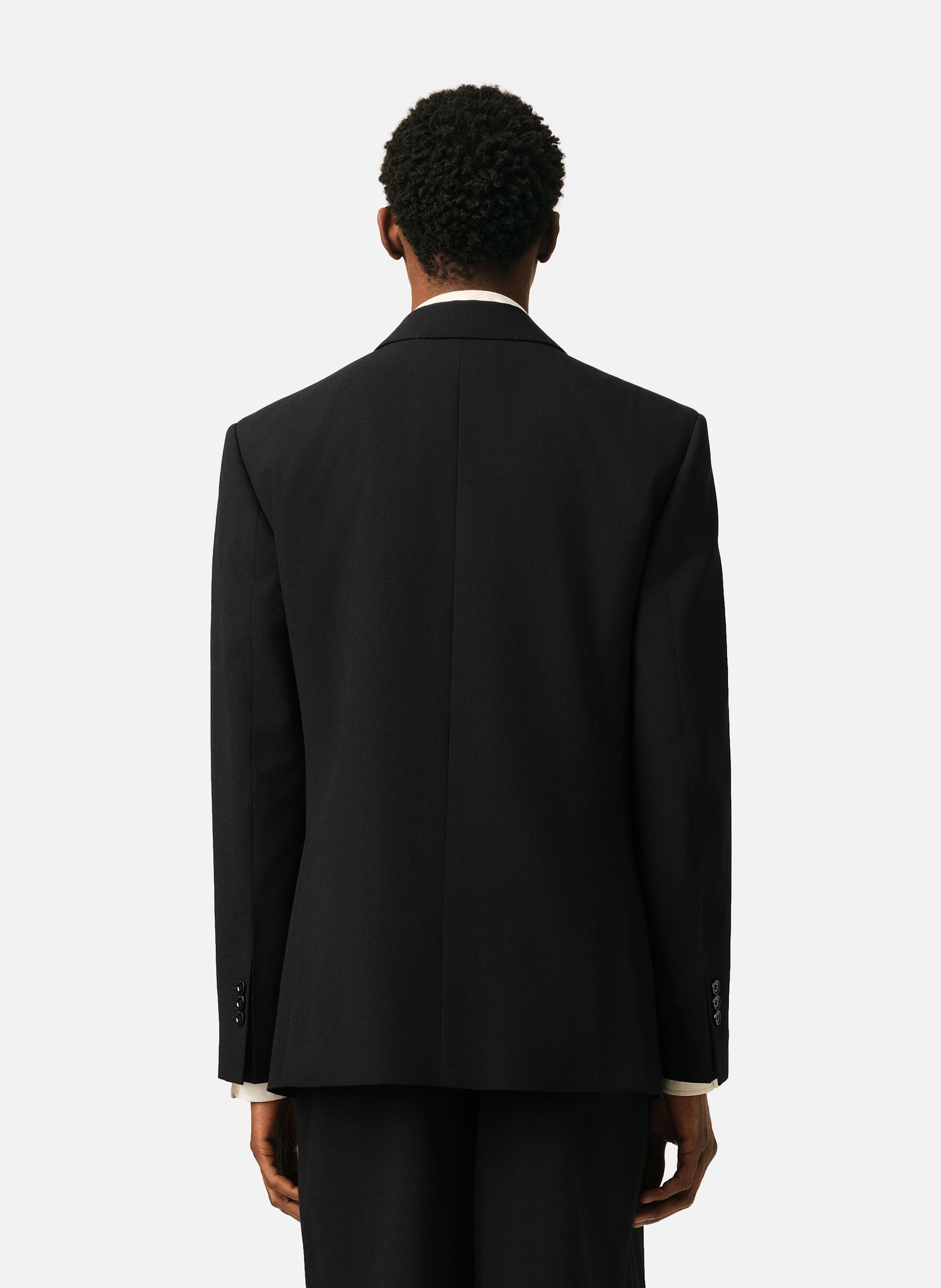 Veste droite double boutonnage en laine AMI PARIS Noir