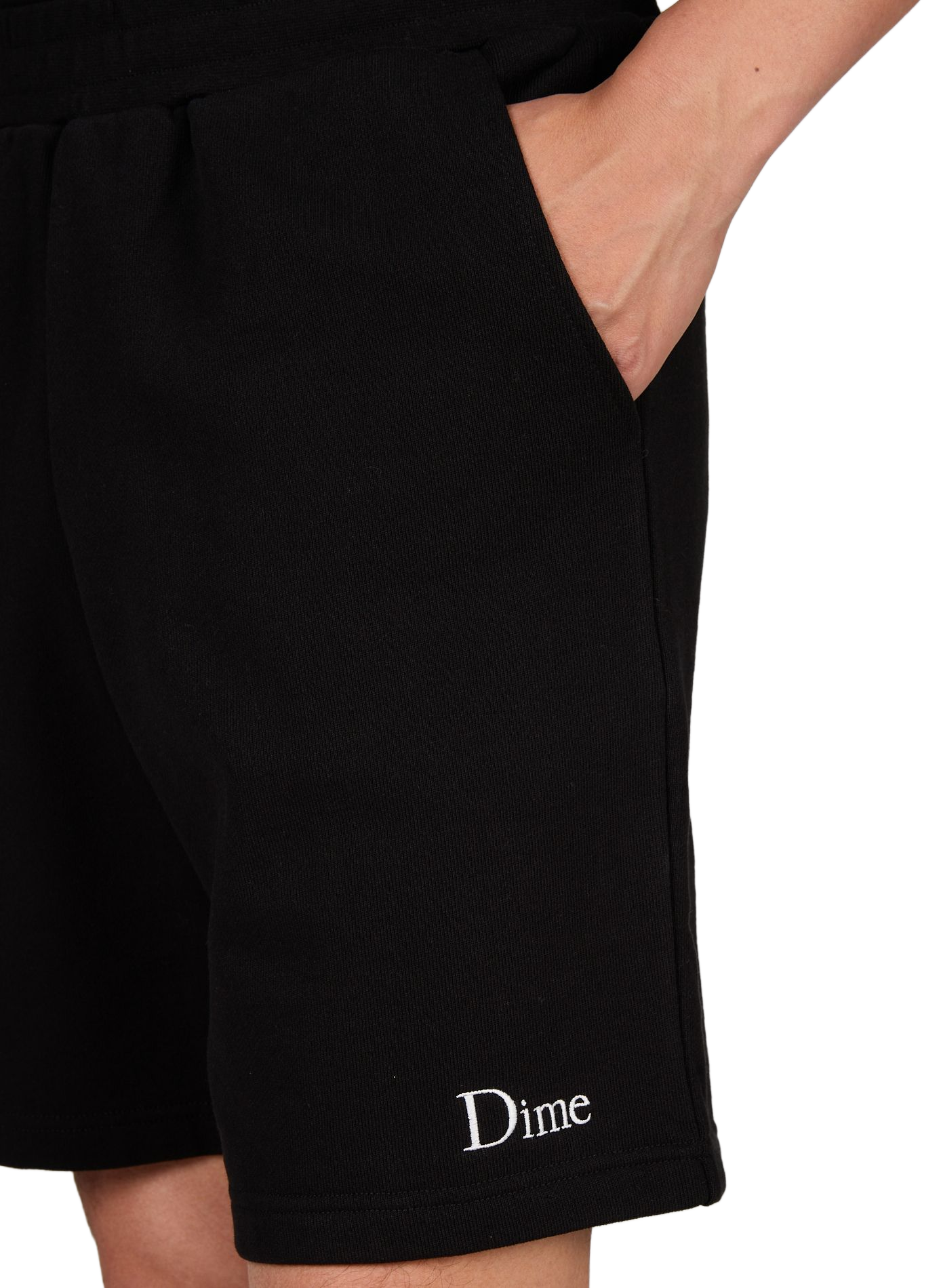 Short de survêtement à logo brodé en coton DIME Noir
