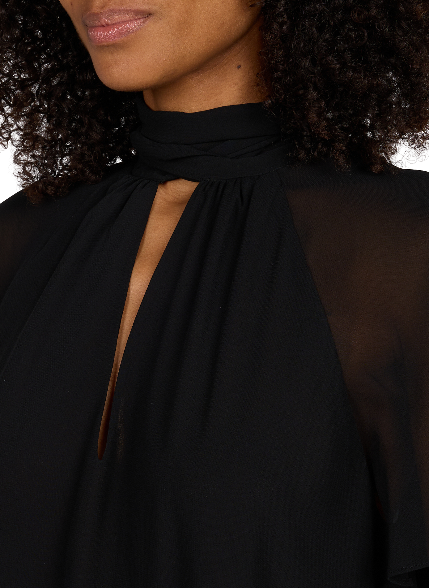 Kurzarm-Top mit V-Ausschnitt von Hellen GUESS Schwarz