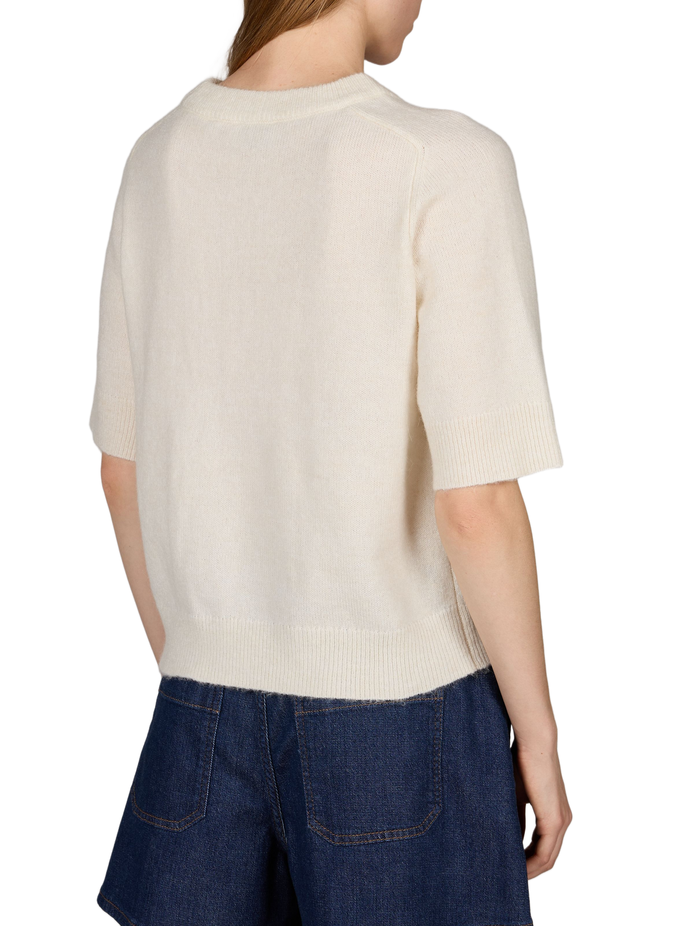 Oversized round neck sweater OBJECT Beige
