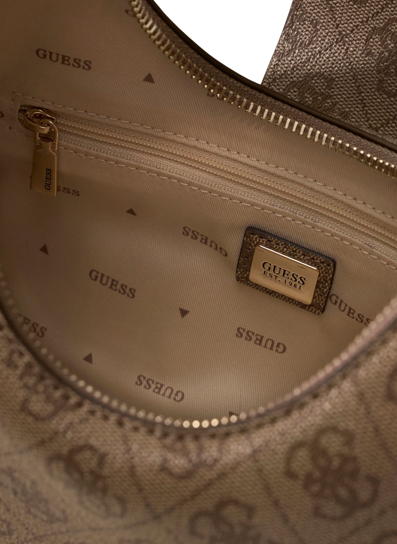 Bedruckte Handtasche GUESS Braun