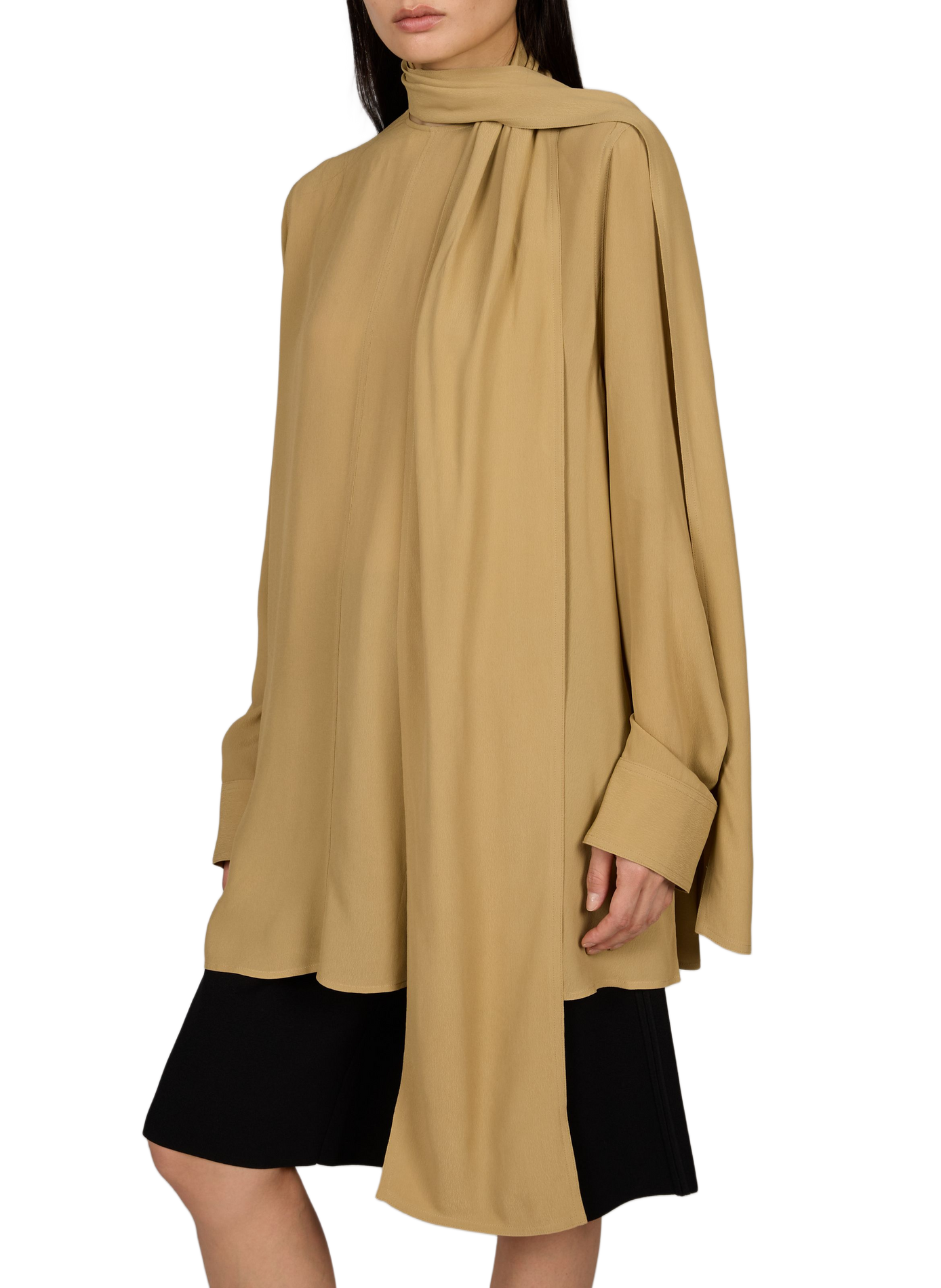 Loose blouse with draped scarf TOTEME Beige