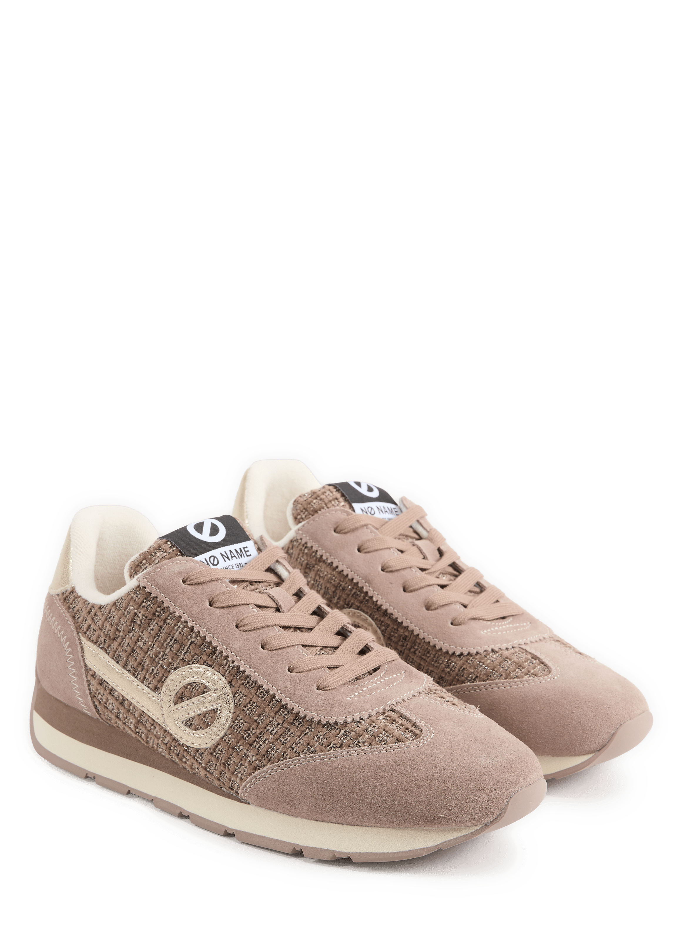 Two-tone low-top sneakers NO NAME Brown
