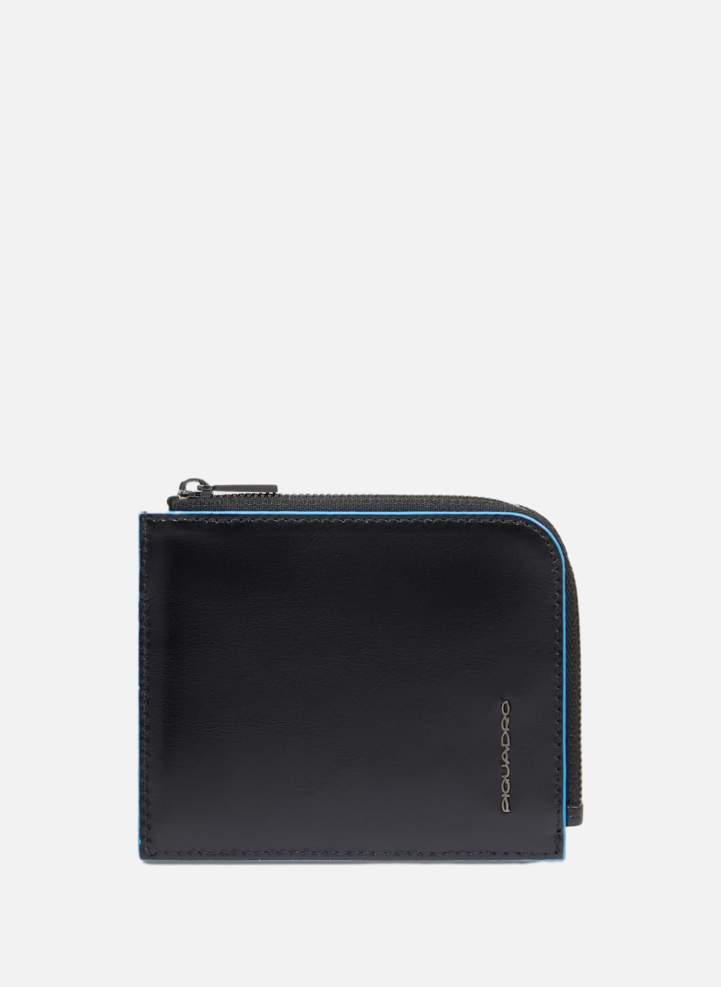 Portemonnee met ritssluiting voor heren met creditcardhouder. PIQUADRO Zwart