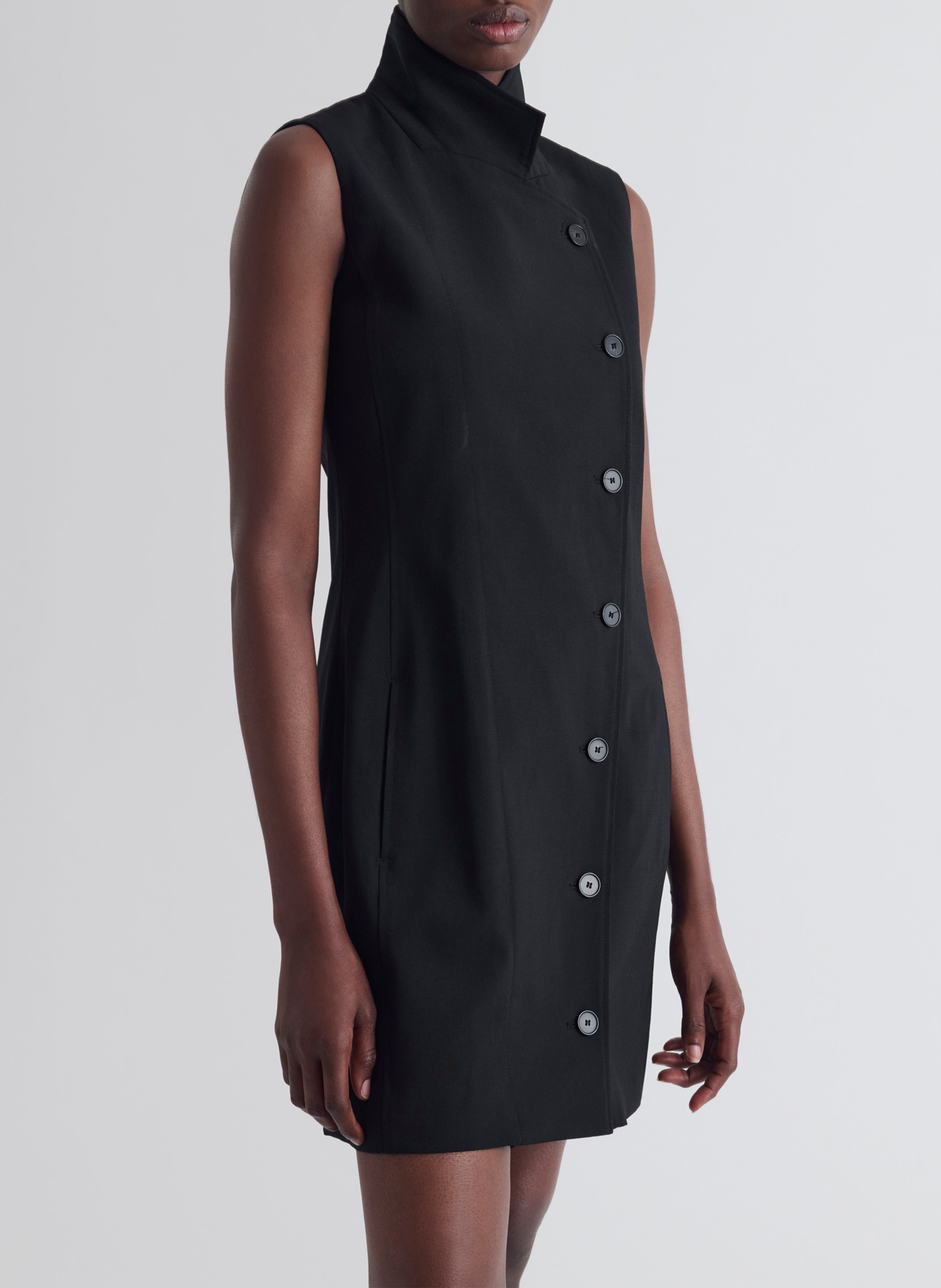 Robe courte boutonnée à col montant belong IRO Noir
