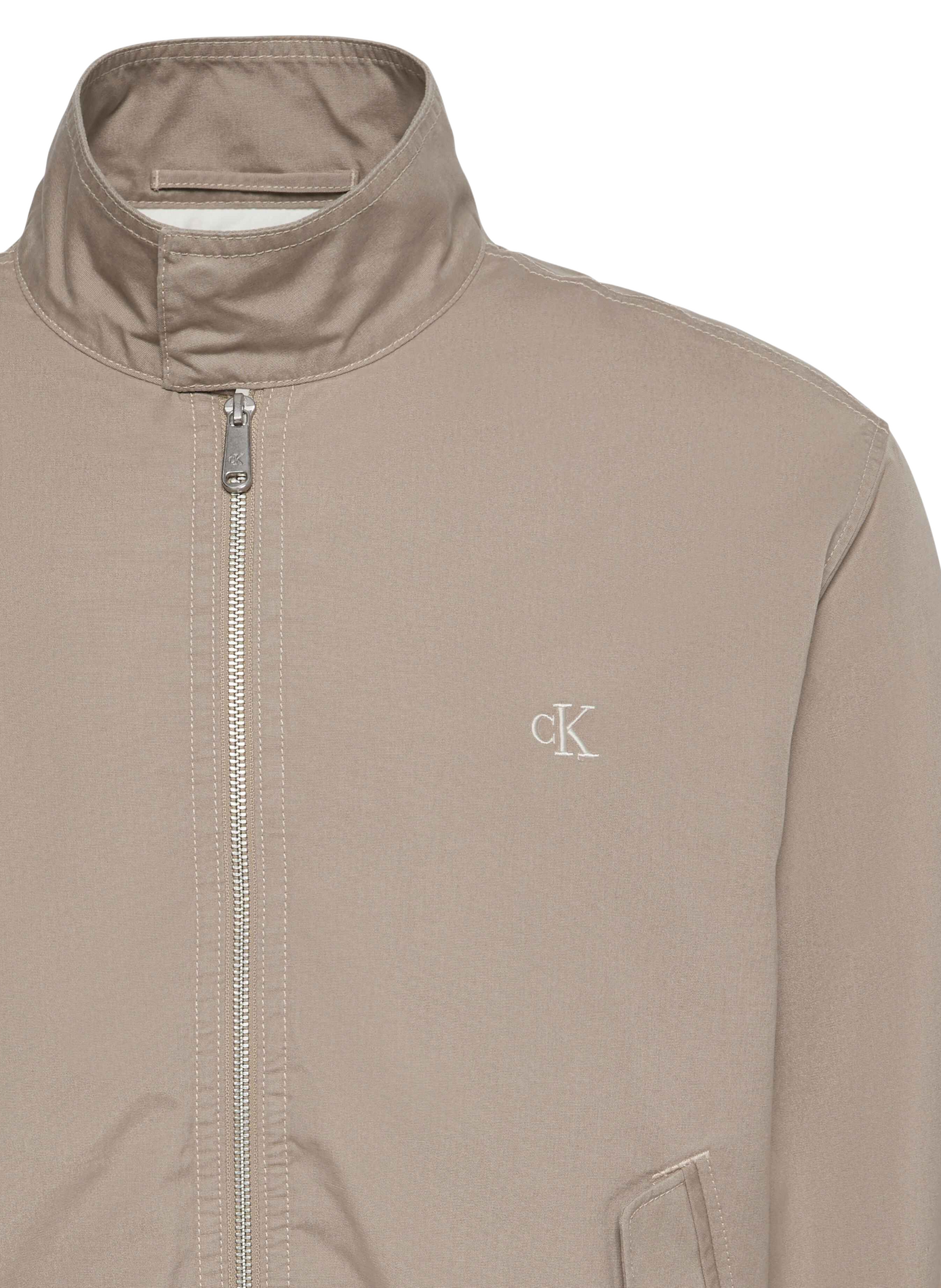 Blouson droit col montant en coton CALVIN KLEIN Beige
