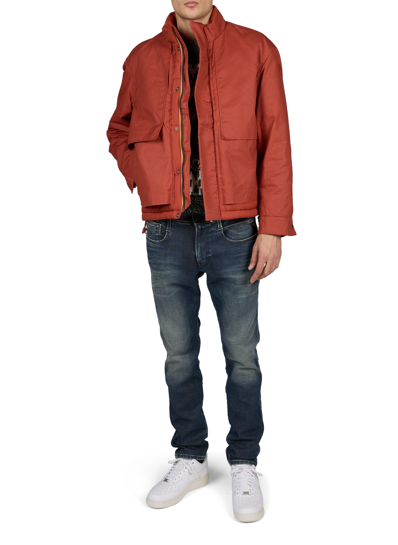 Blouson court en coton  K-WAY Rouge