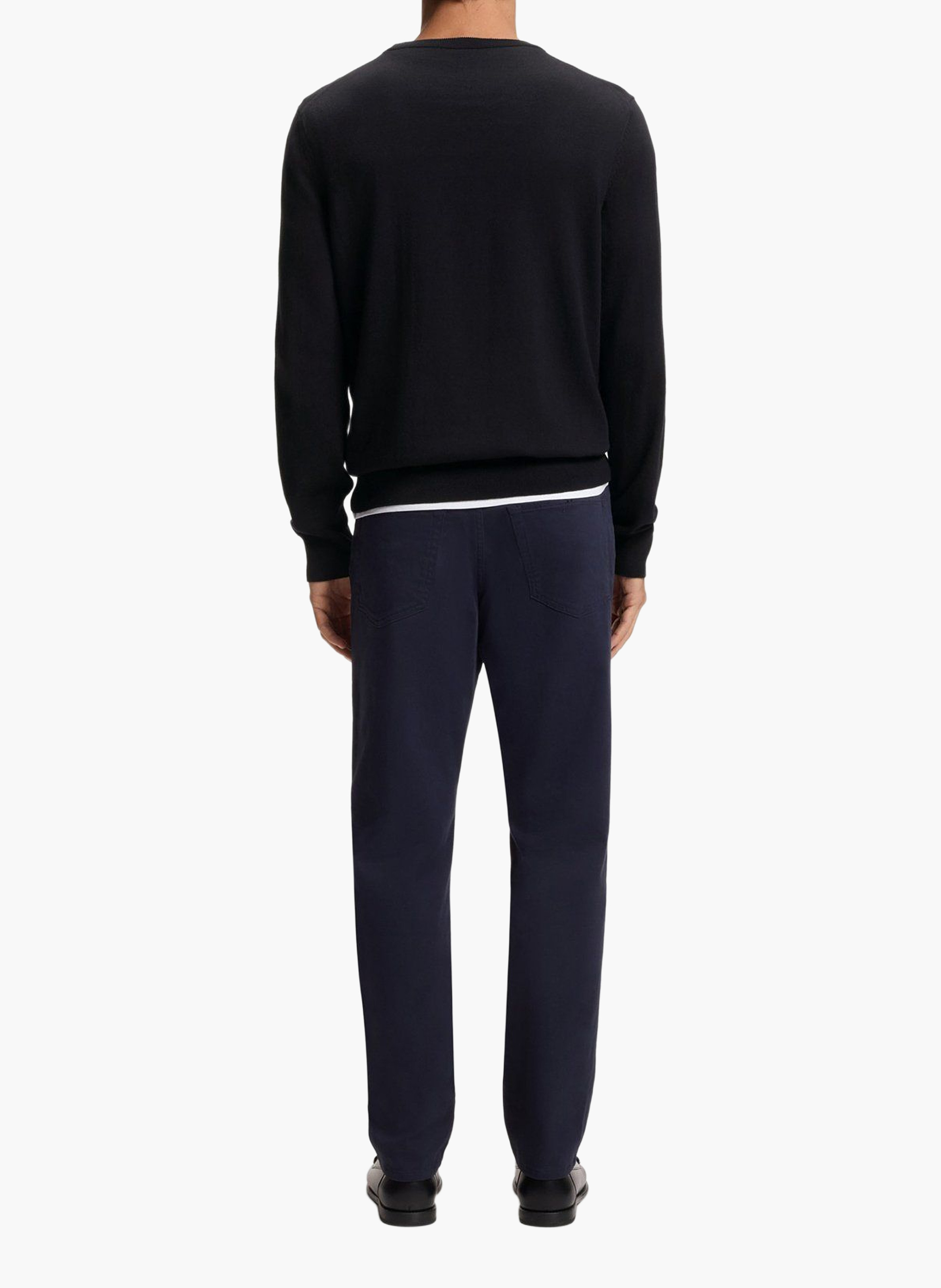 Pull col rond en coton BOSS Noir